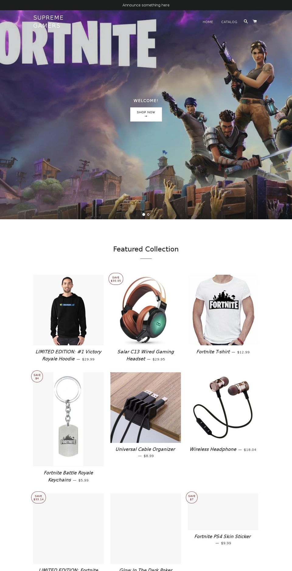 supremegamers.com — Shopify storefront screenshot