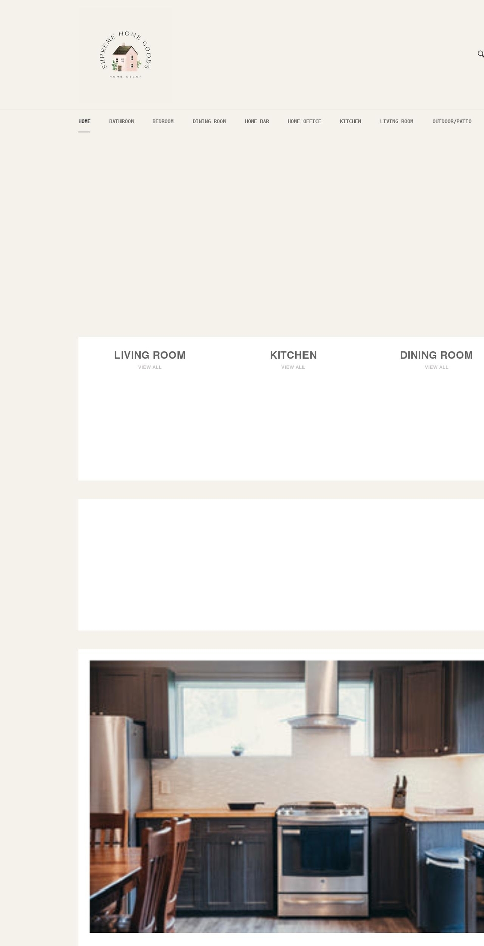 supremehomegoods.com shopify website screenshot