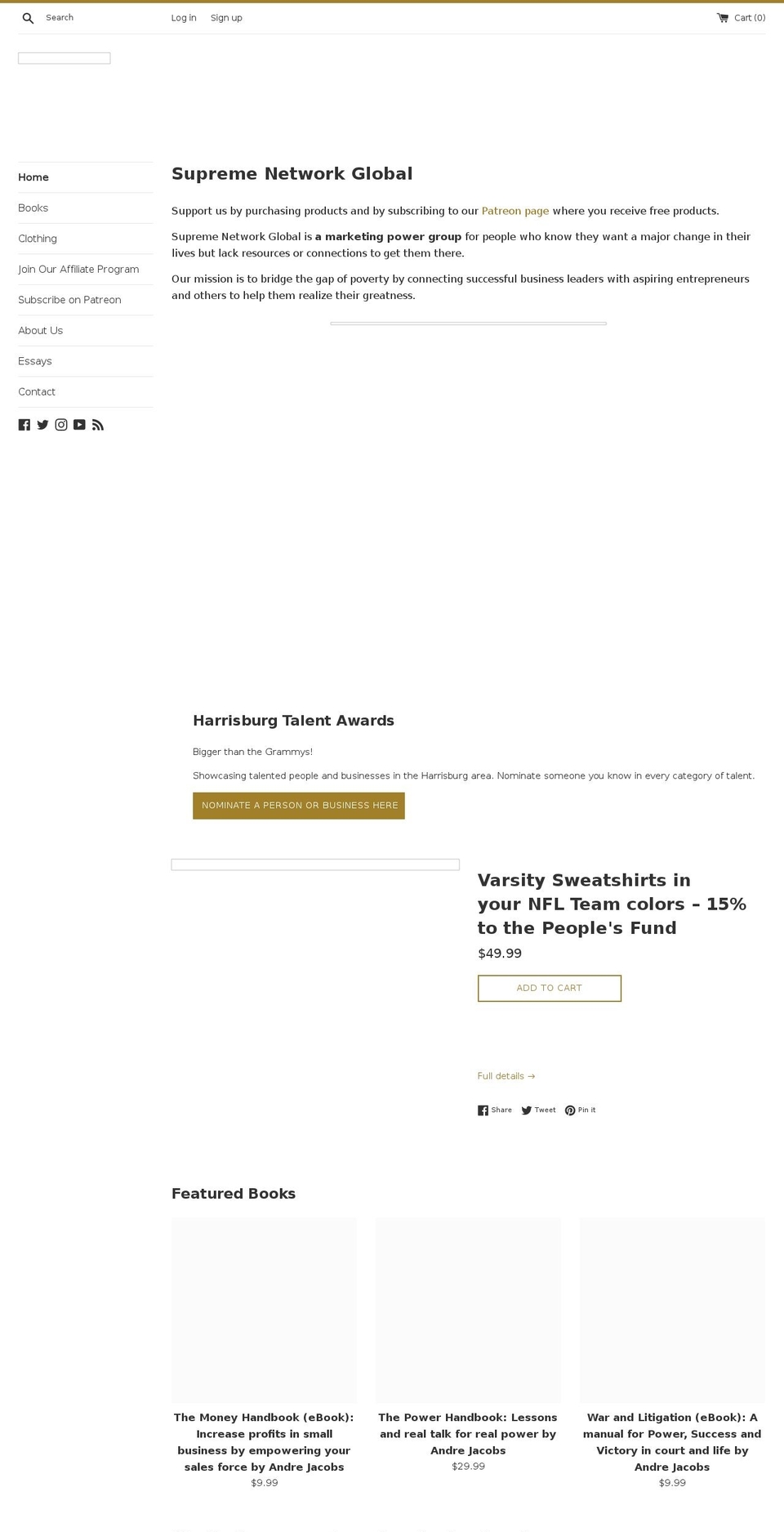 supremenetwork.org shopify website screenshot