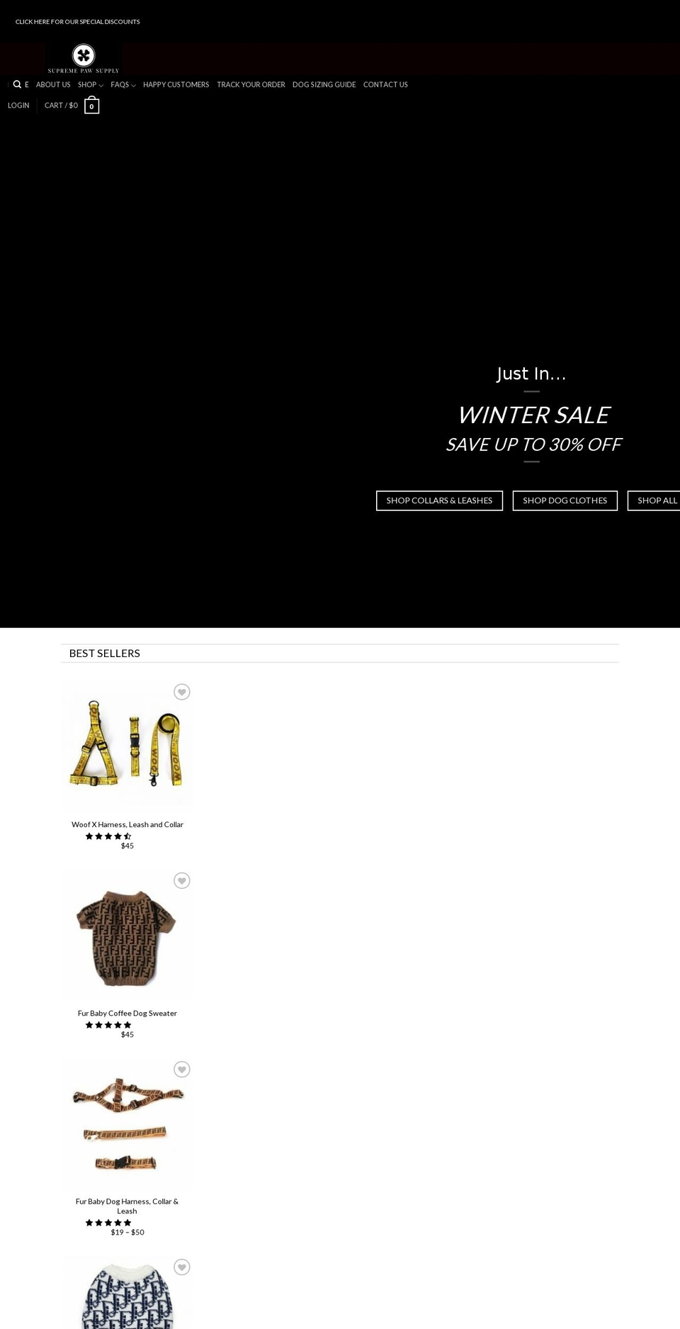 supremepawsupply.com — Shopify storefront screenshot