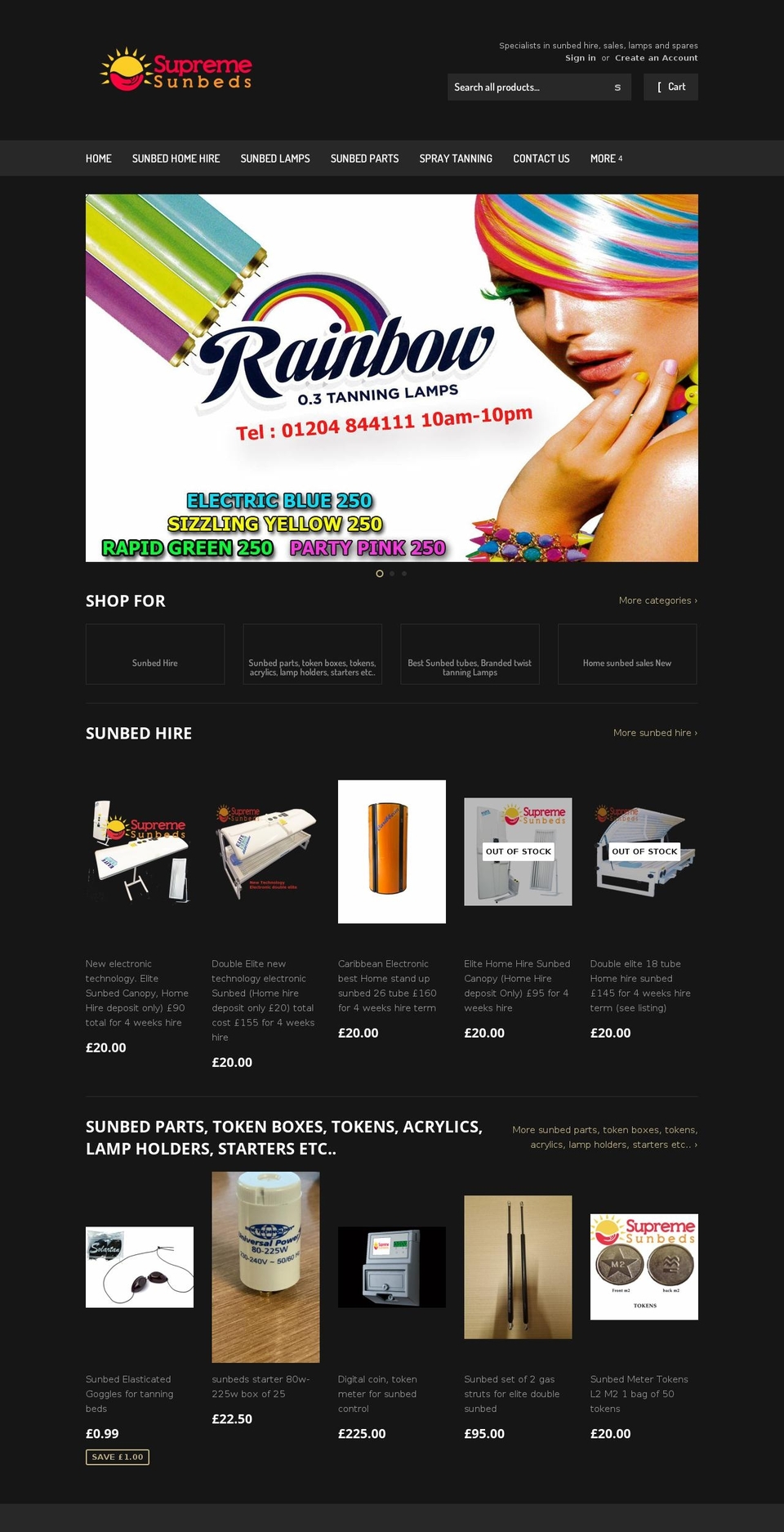 supremesunbeds.co.uk shopify website screenshot