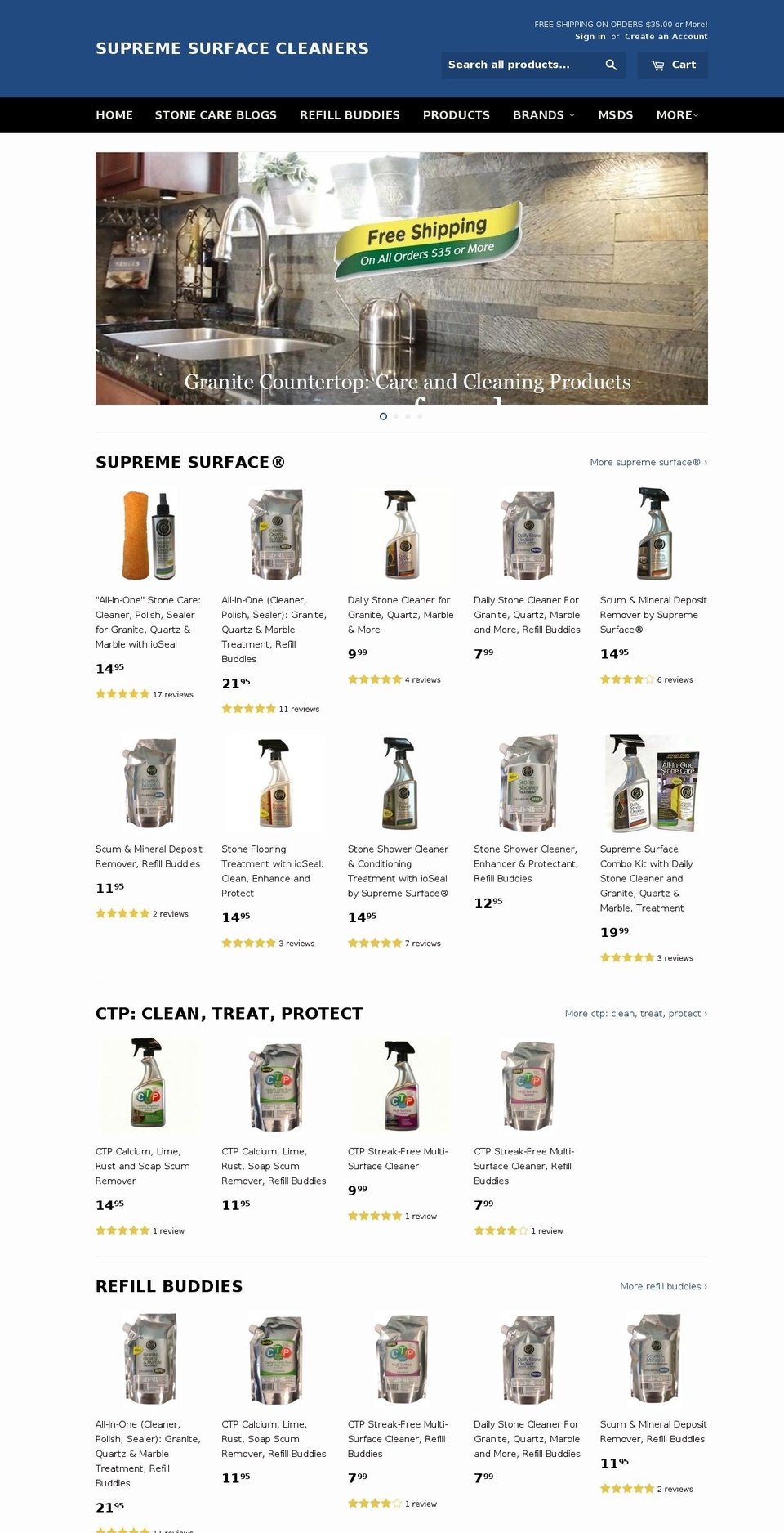 supremesurfacecleaners.com shopify website screenshot