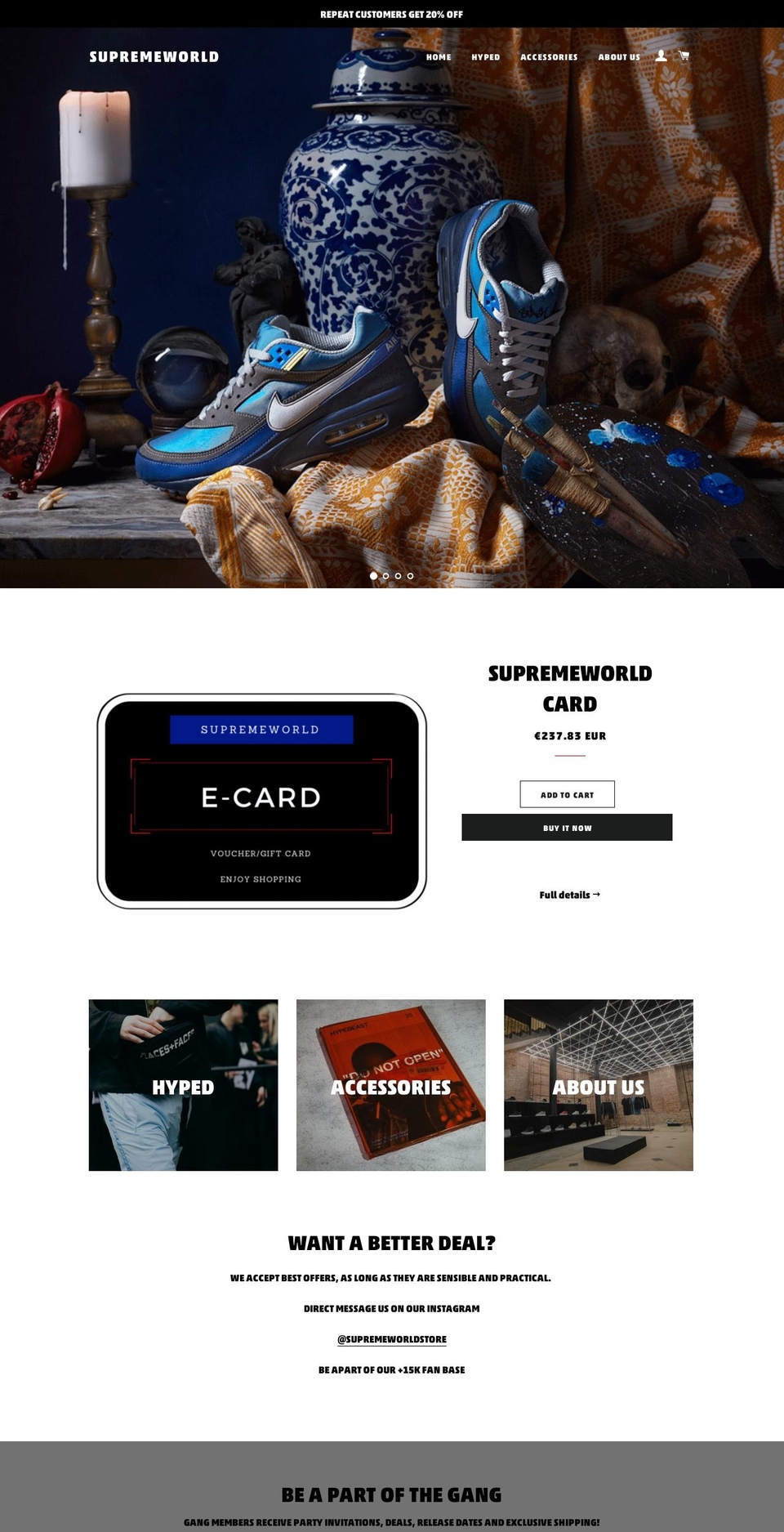 supremeworld.store shopify website screenshot