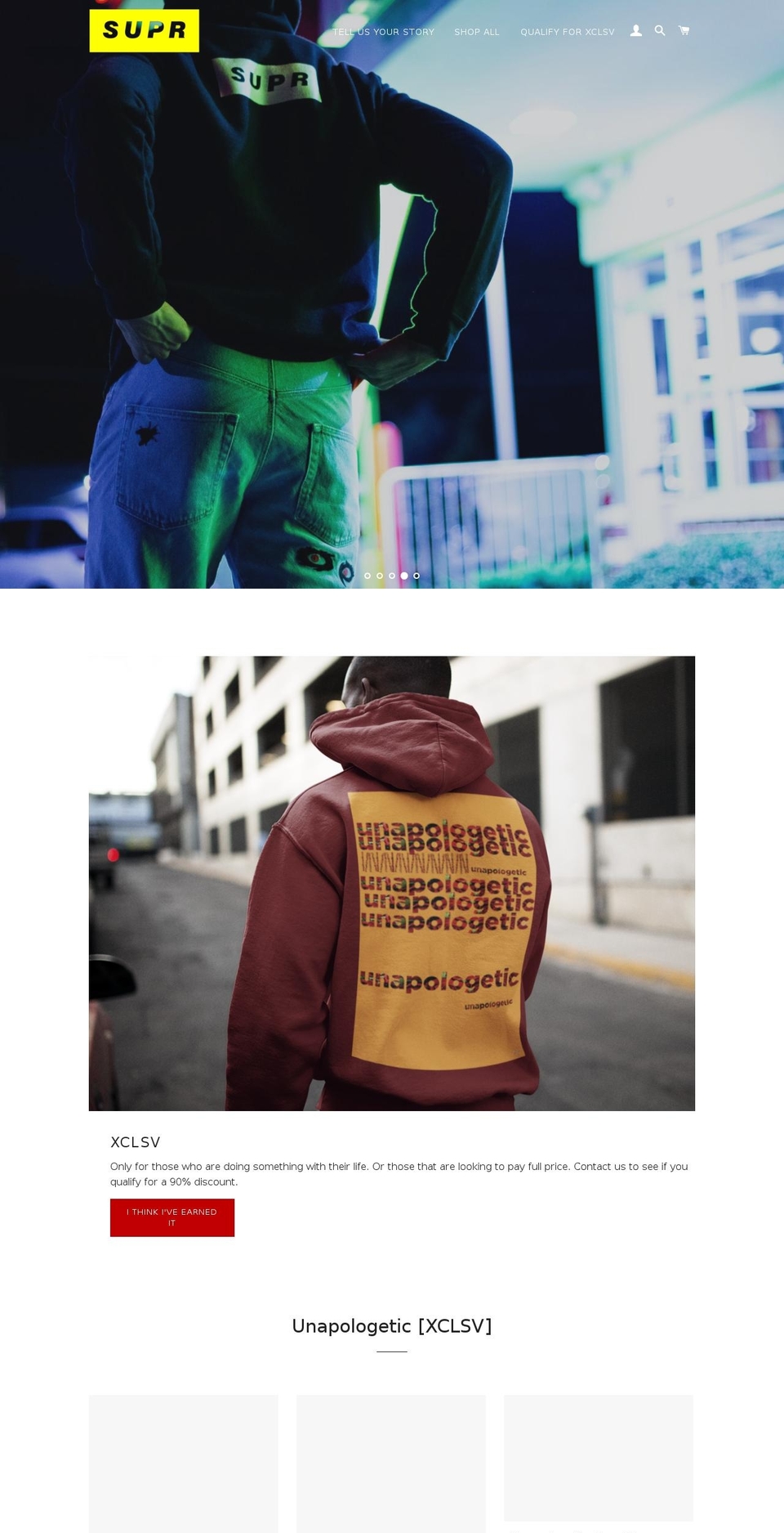 suprlifestyleandclothingco.com — Shopify storefront screenshot