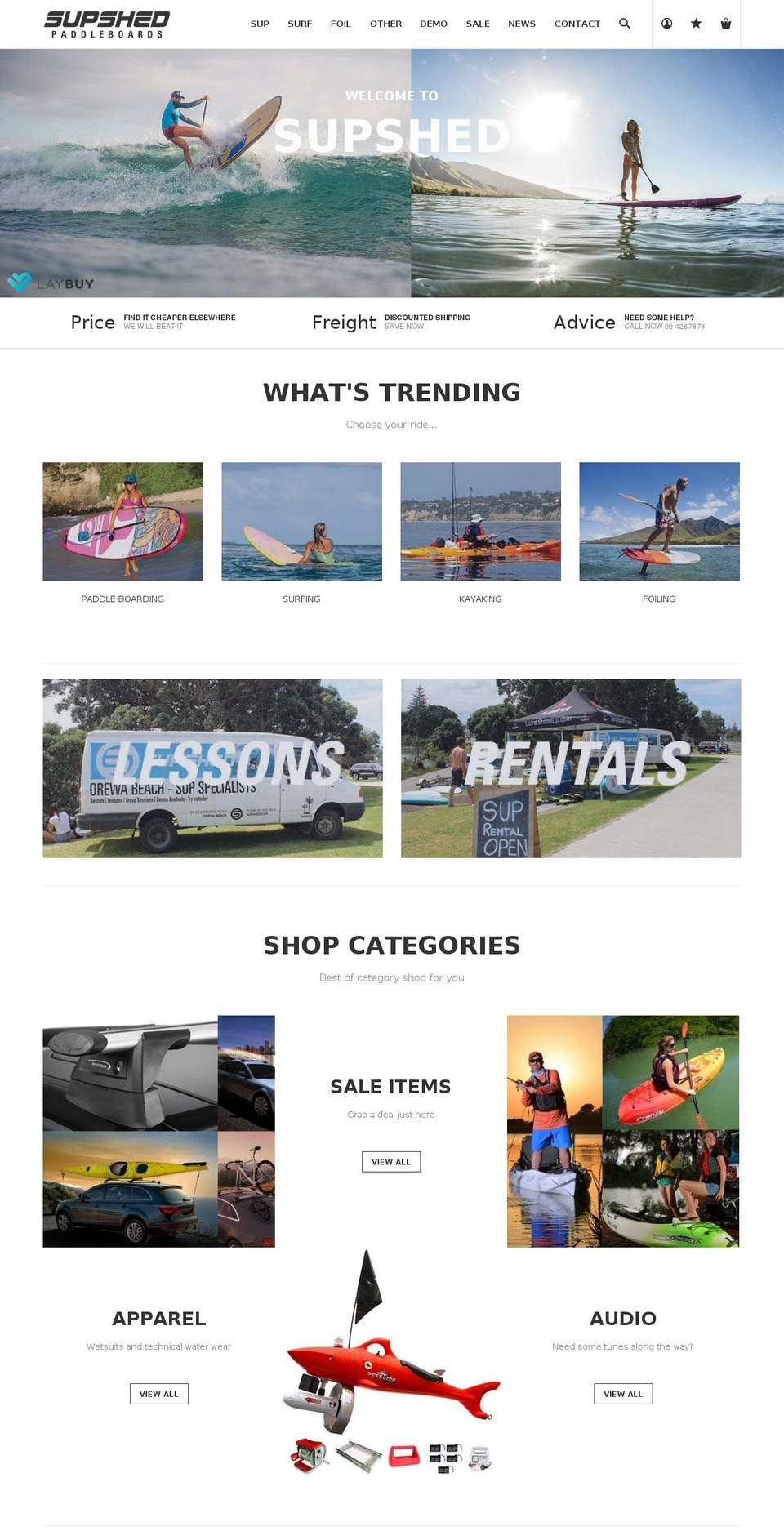 supshed.co.nz shopify website screenshot