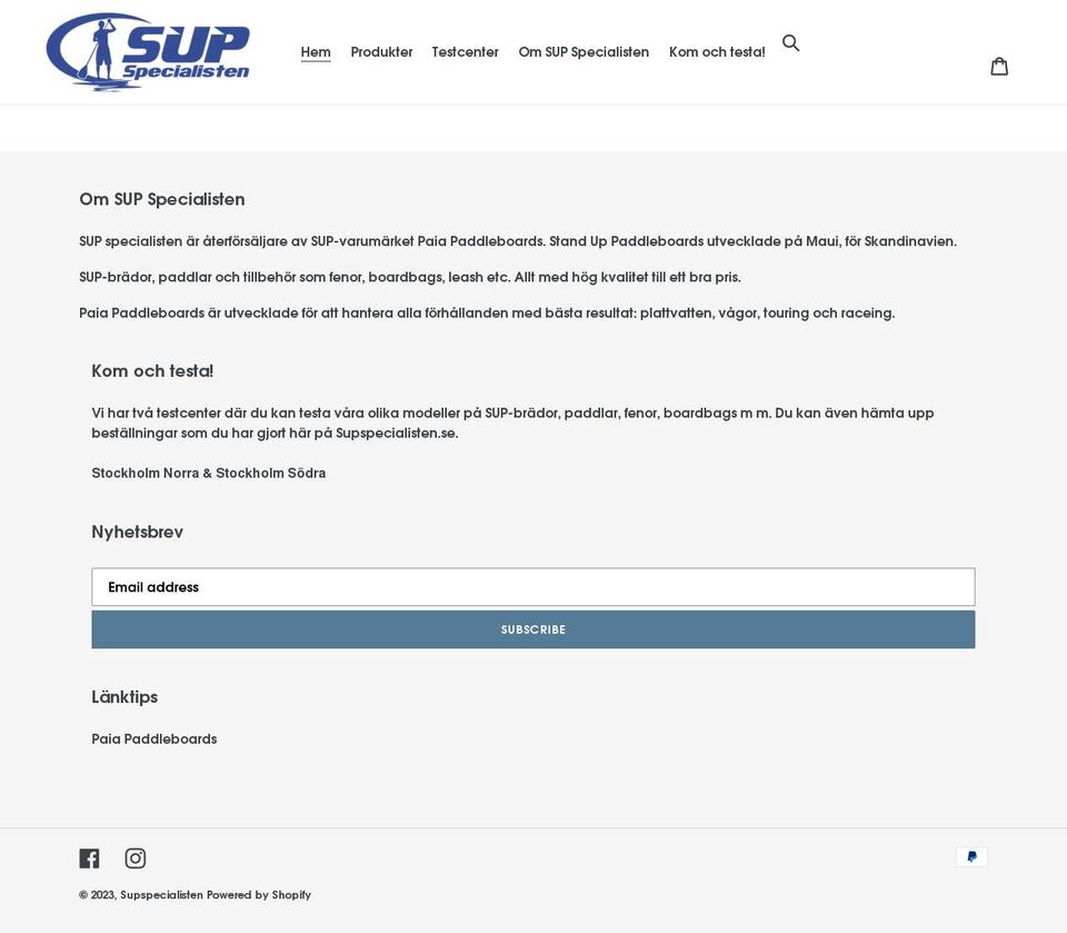 supspecialisten.se shopify website screenshot