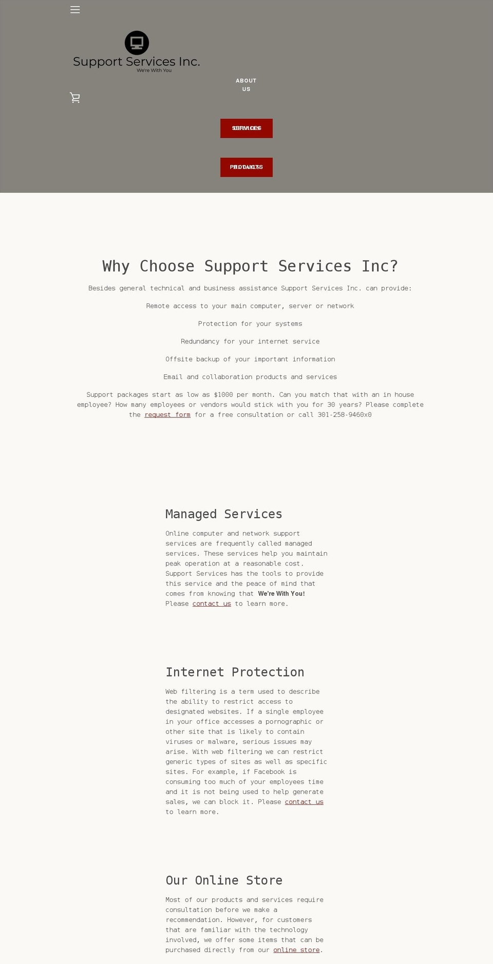 supsrv.com shopify website screenshot