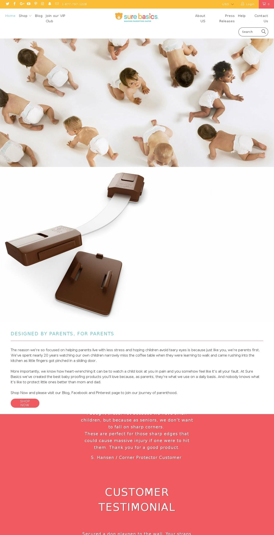 surebasics.com shopify website screenshot