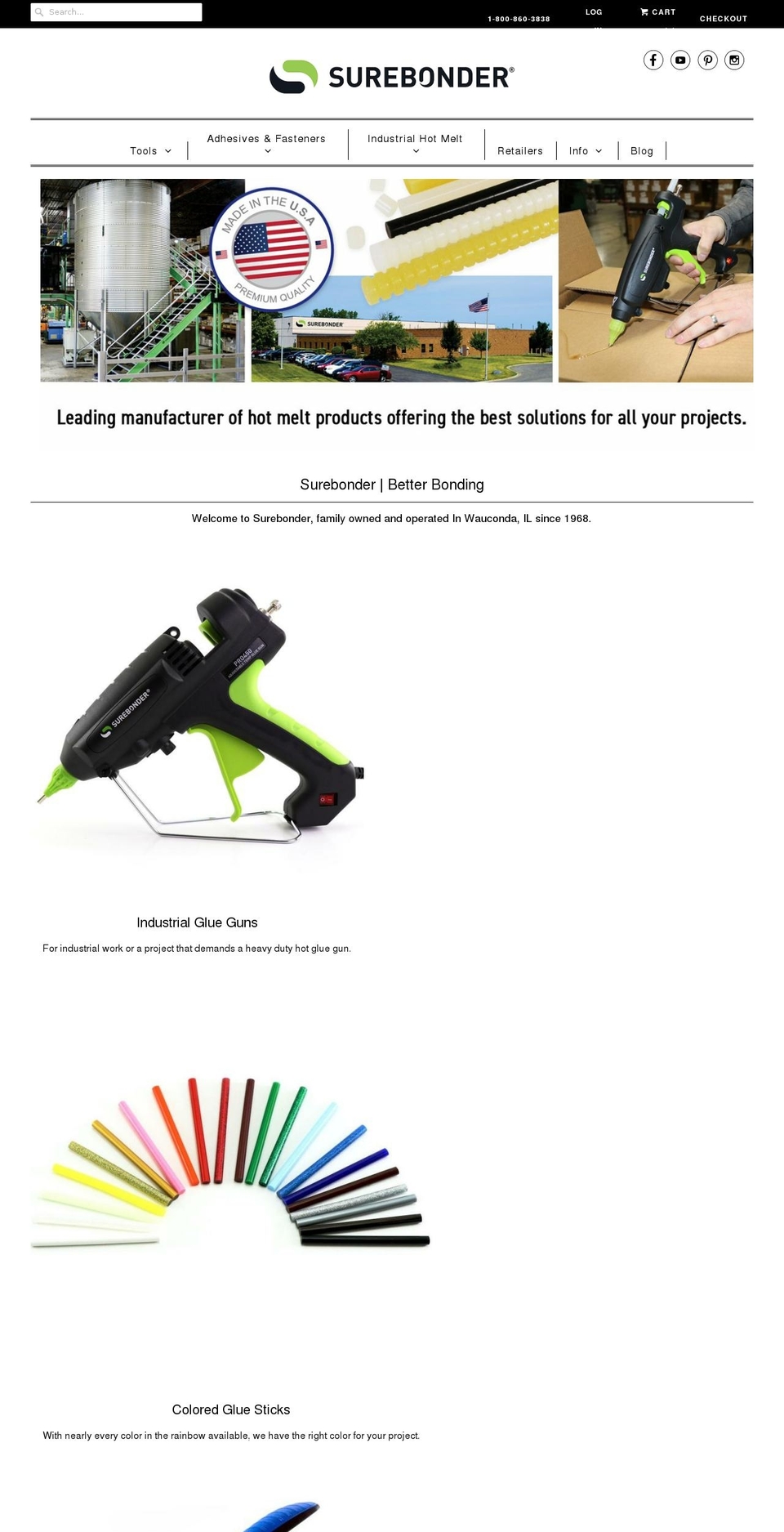 surebonder.com shopify website screenshot