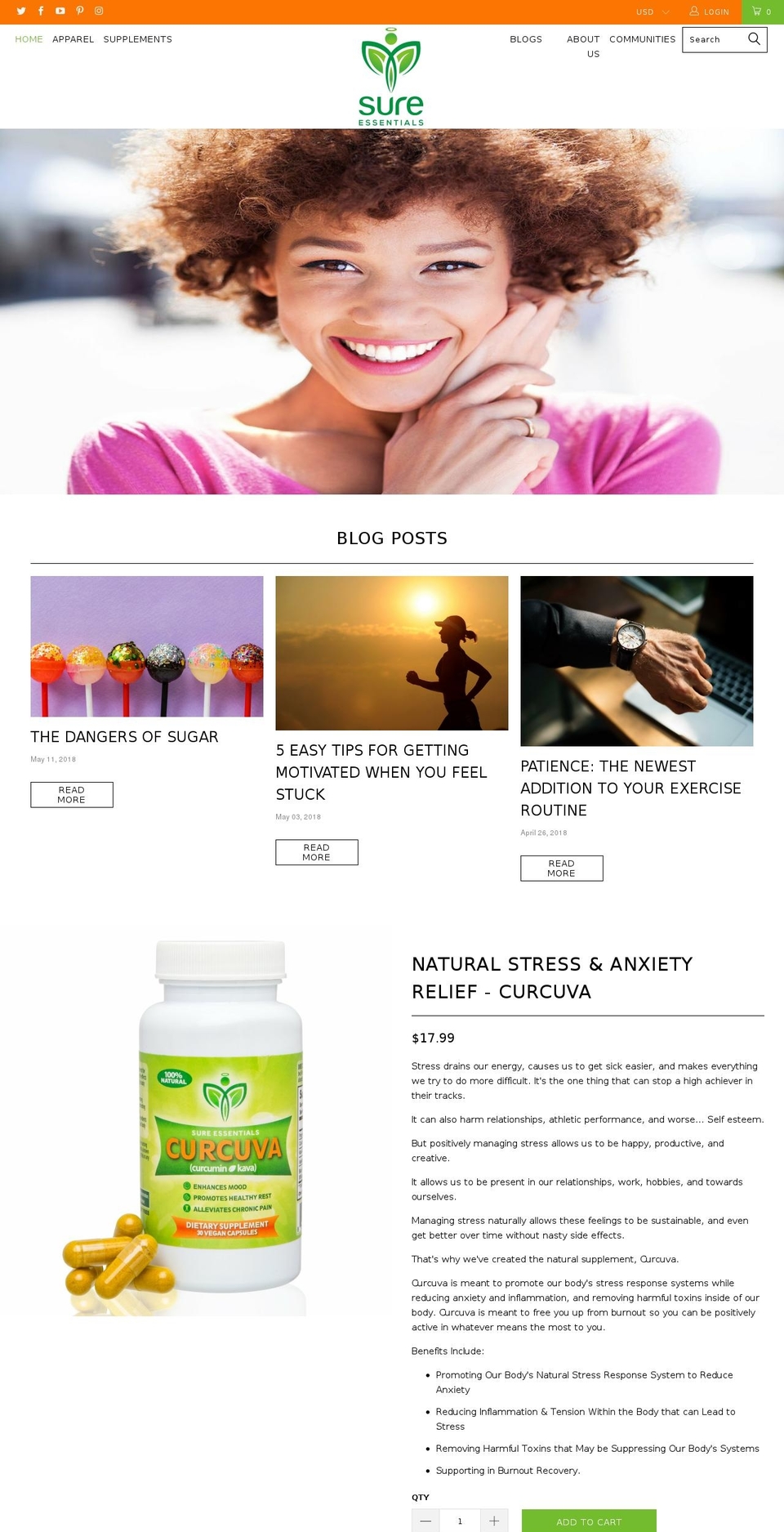 sureessentials.com — Shopify storefront screenshot