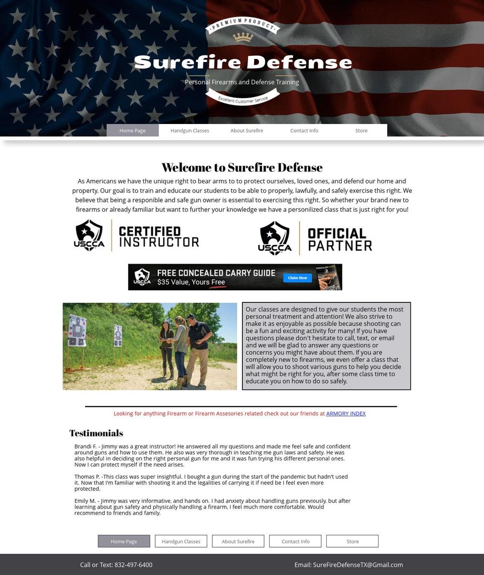 surefiredefense.com — Shopify storefront screenshot