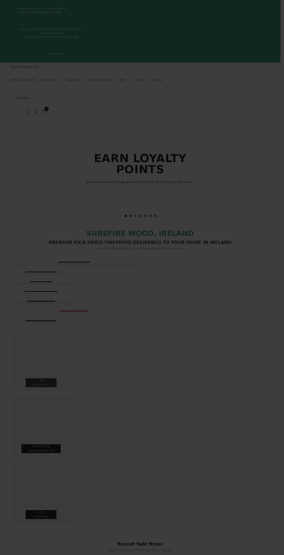 Garden Shopify theme site example surefirewood.ie