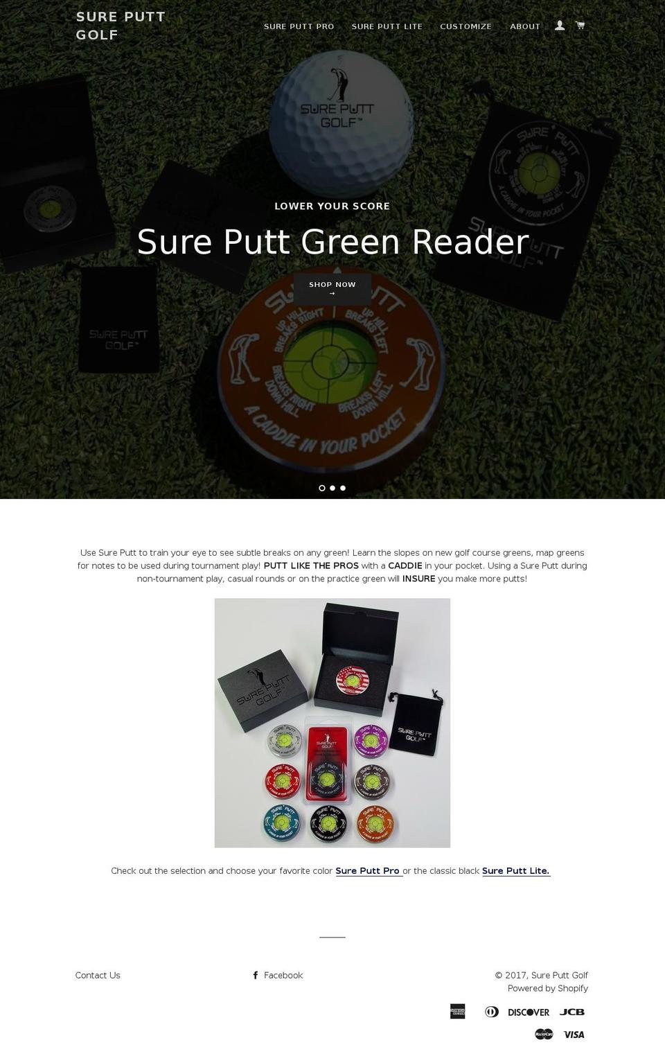 sureputtgolf.com shopify website screenshot