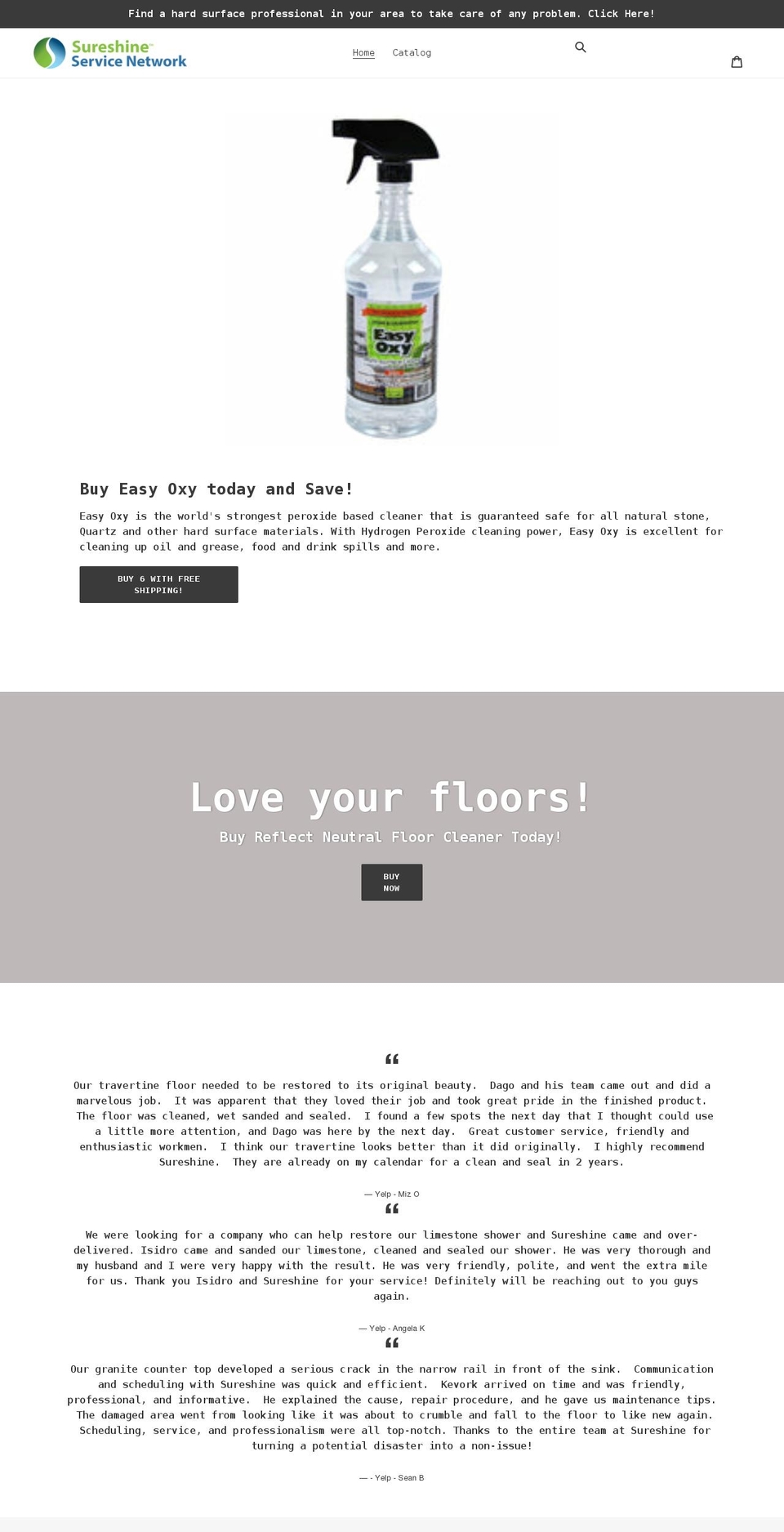 sureshinestore.com shopify website screenshot