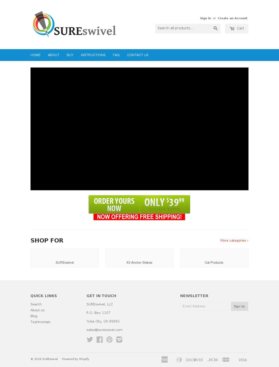 sureswivel.com — Shopify storefront screenshot