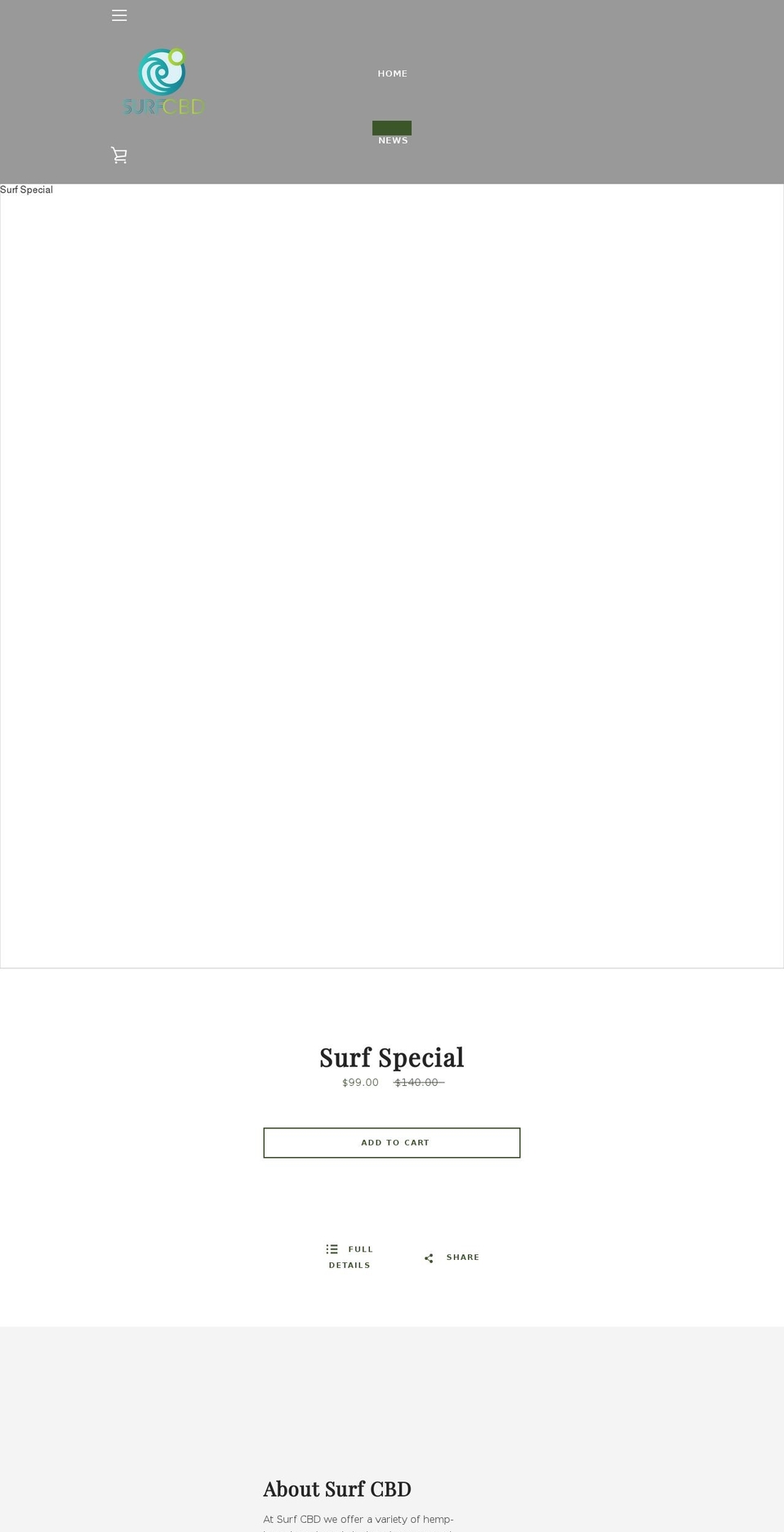 surf-cbd.com shopify website screenshot