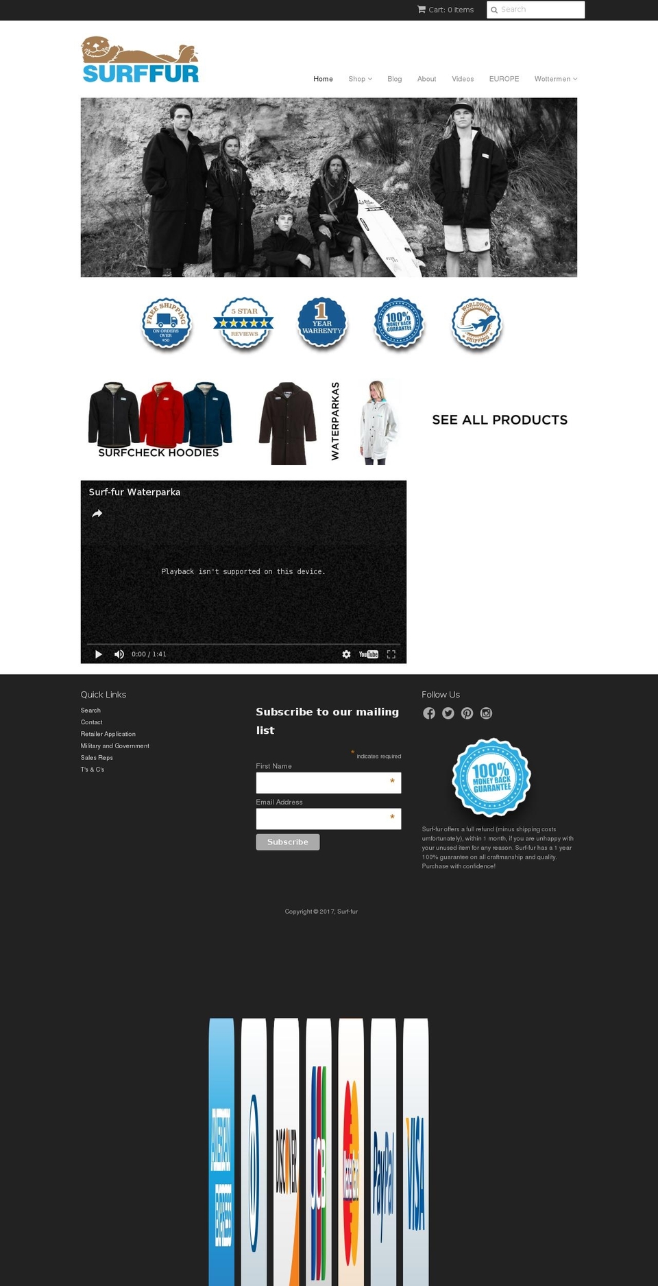 surf-fur.com shopify website screenshot