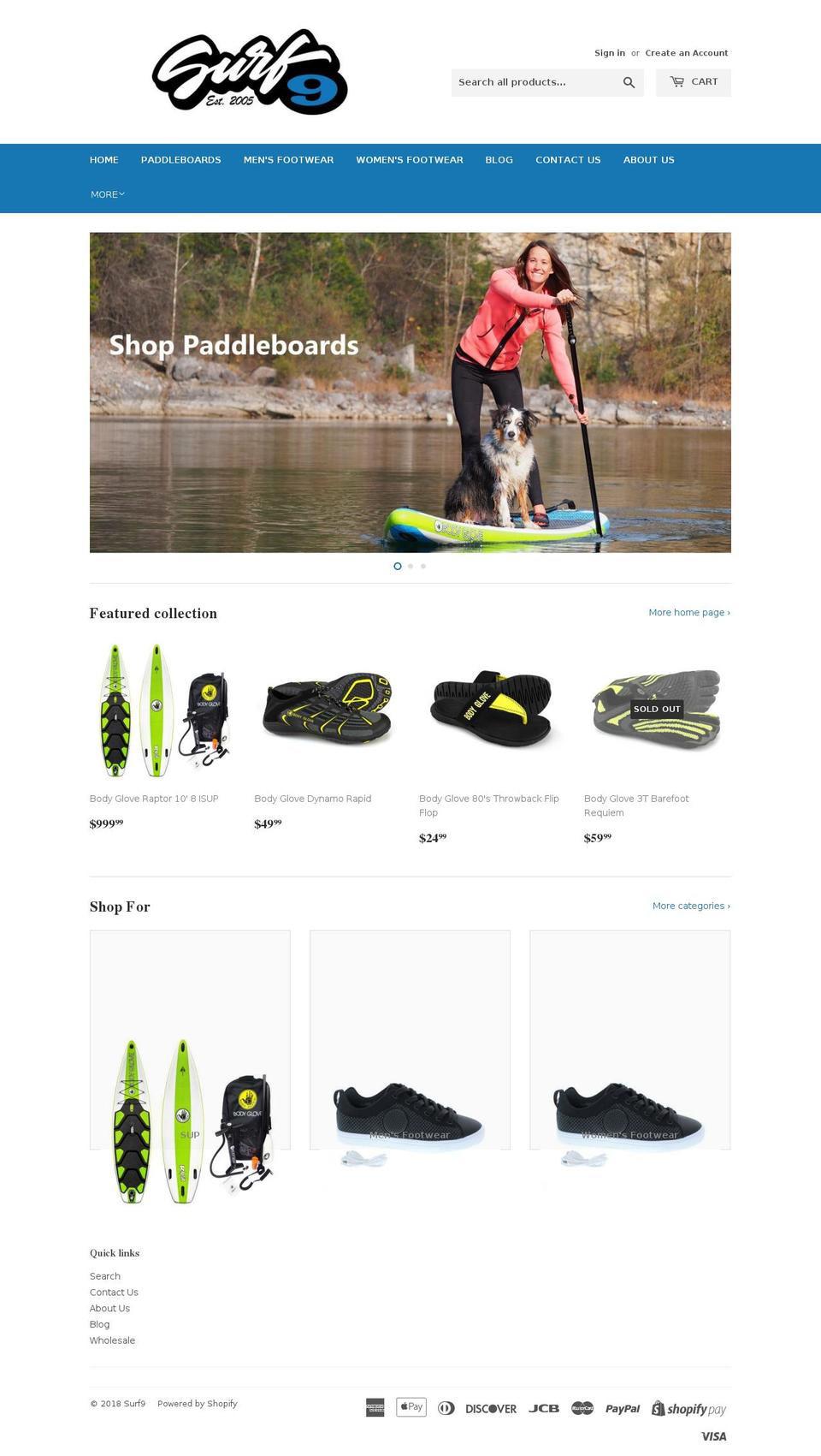surf9.com — Shopify storefront screenshot