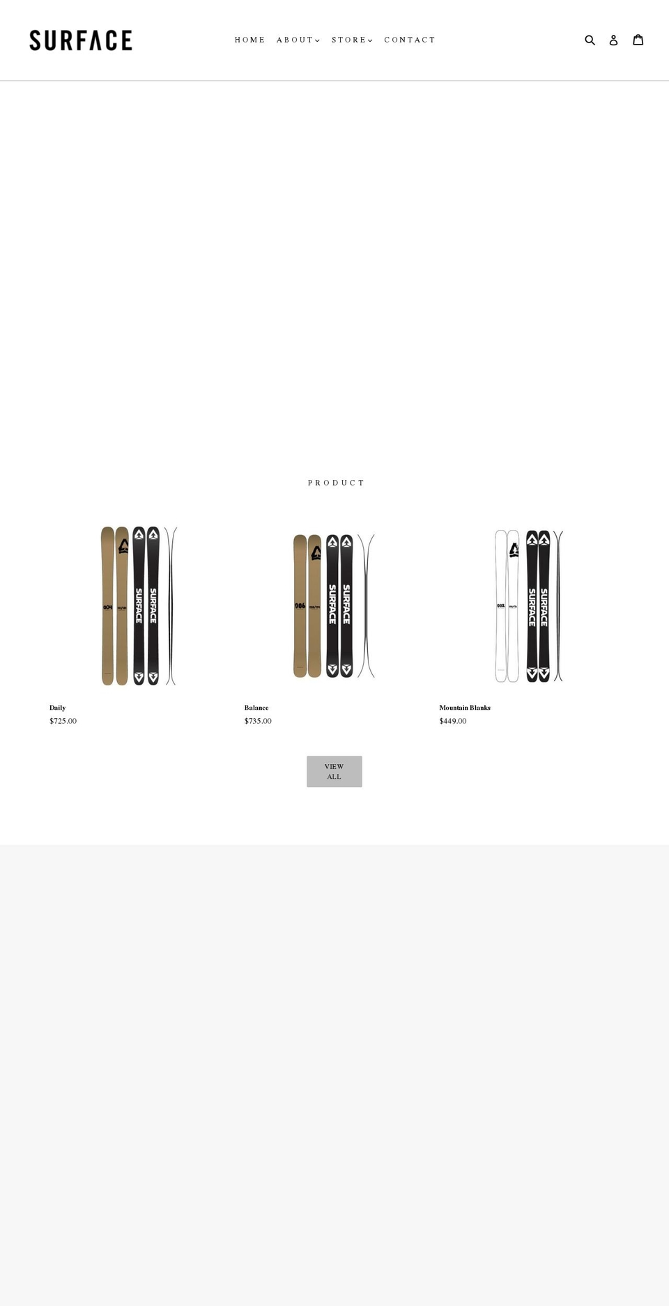 surfaceskis.com shopify website screenshot