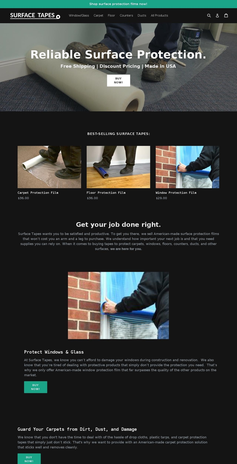 surfacetapes.com — Shopify storefront screenshot