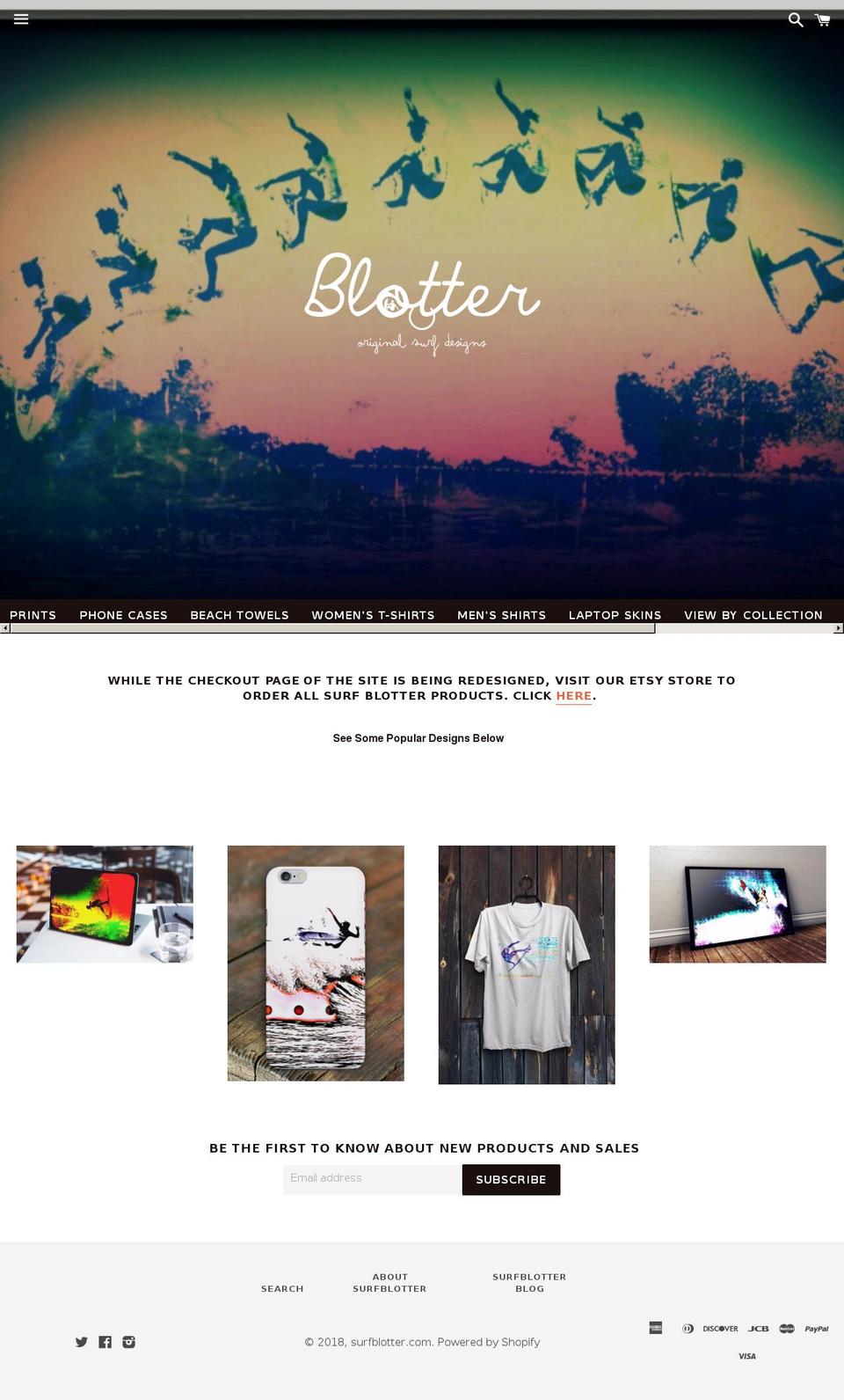 surfblotter.com shopify website screenshot