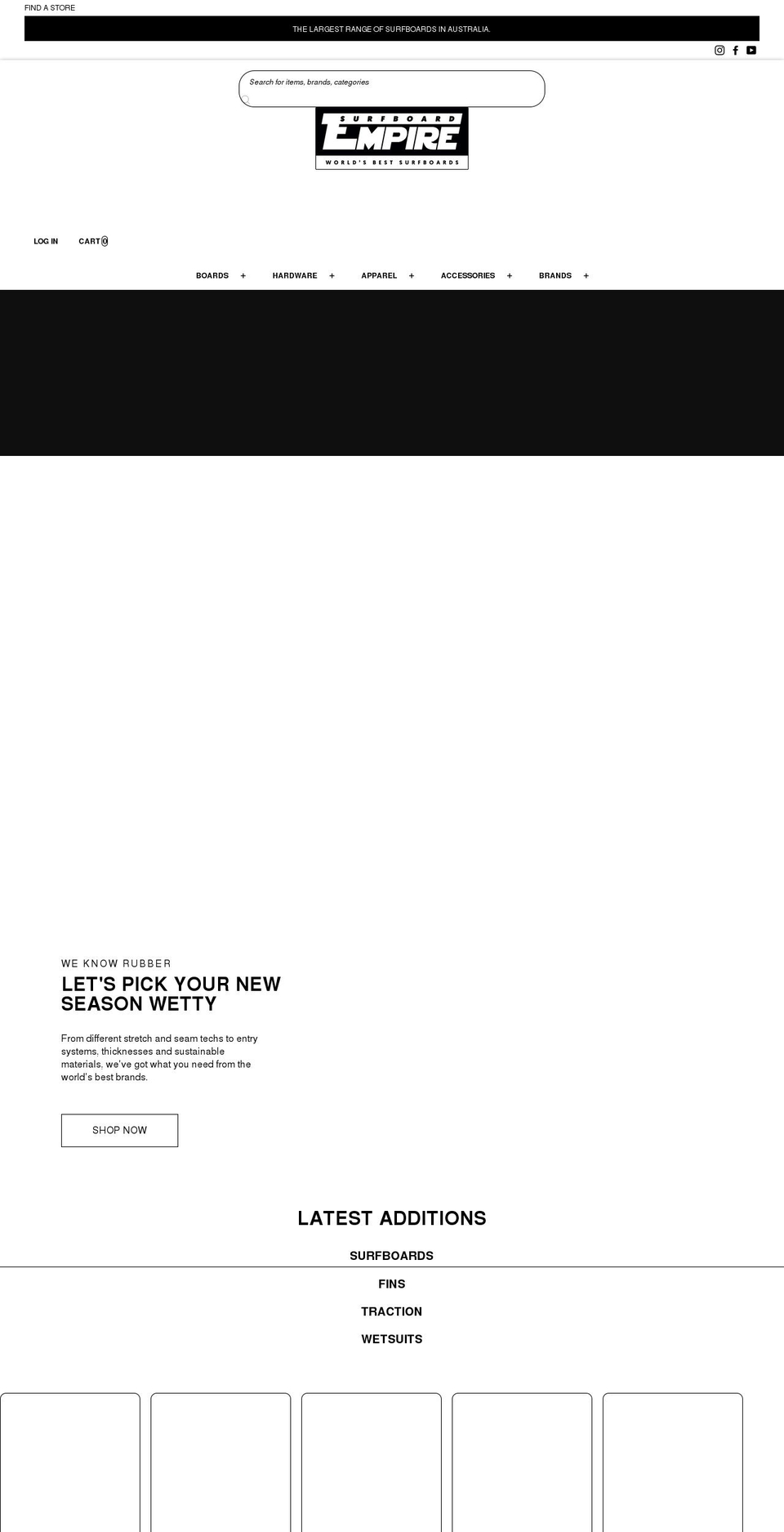 surfboardempire.com.au shopify website screenshot