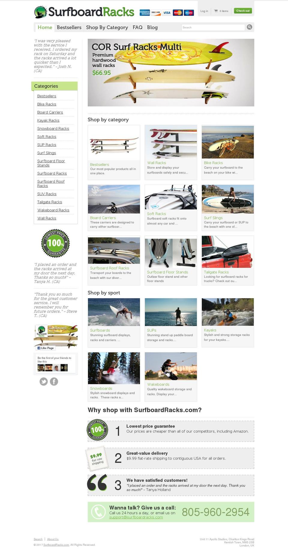 surfboardracks.com shopify website screenshot
