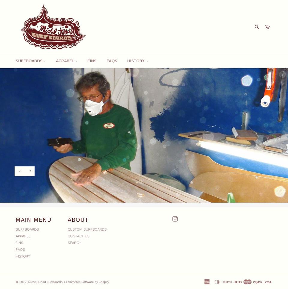 surfboardsbymicheljunod.com shopify website screenshot