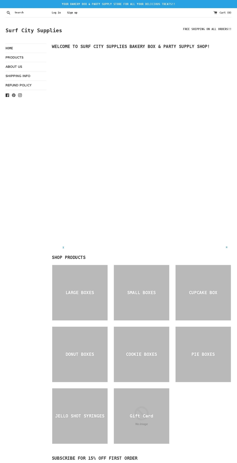 surfcitysupplies.com shopify website screenshot