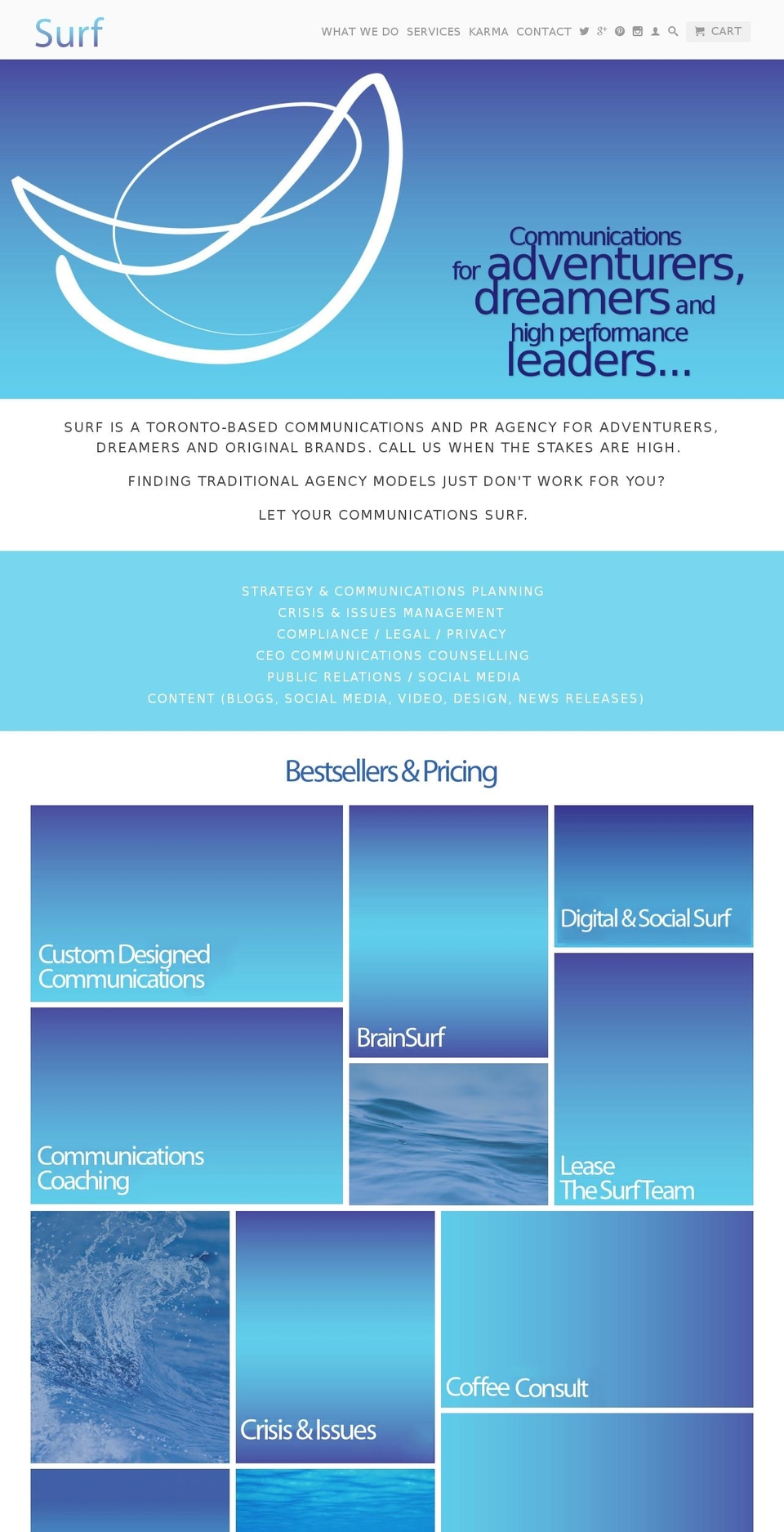 surfcommunication.info shopify website screenshot