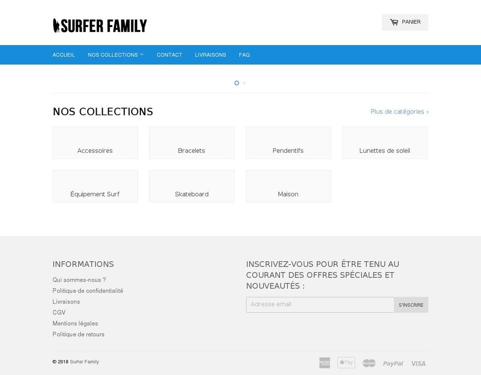 surferfamily.com — Shopify storefront screenshot