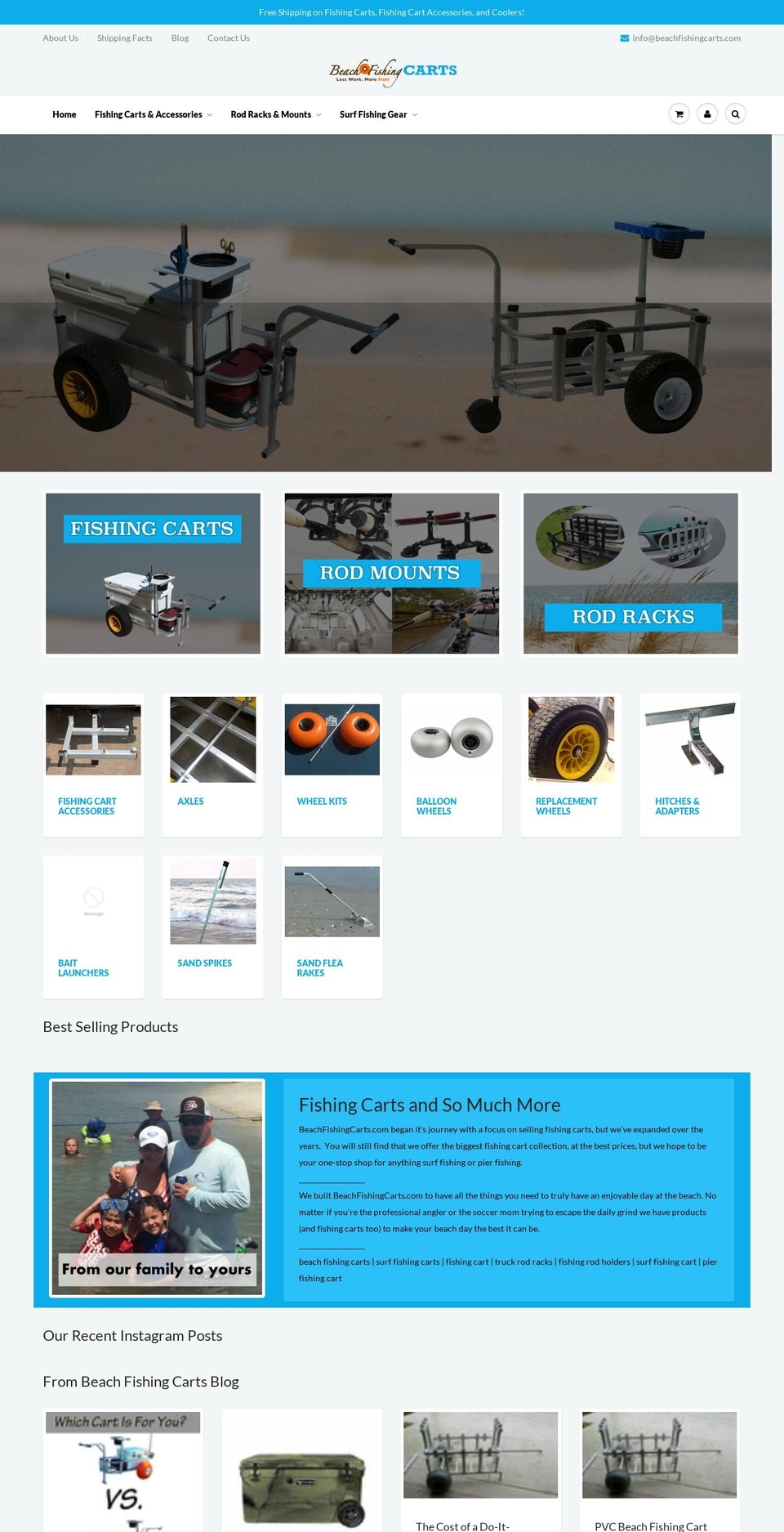 surffishingcarts.com shopify website screenshot