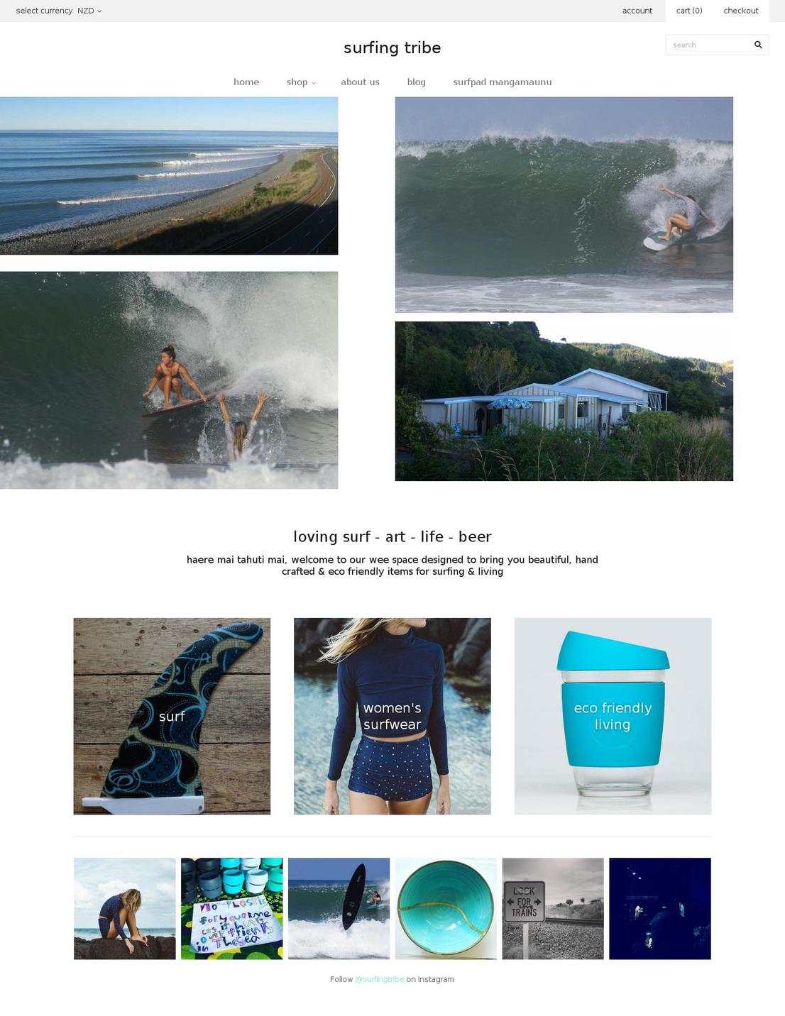 surfing-tribe.com shopify website screenshot