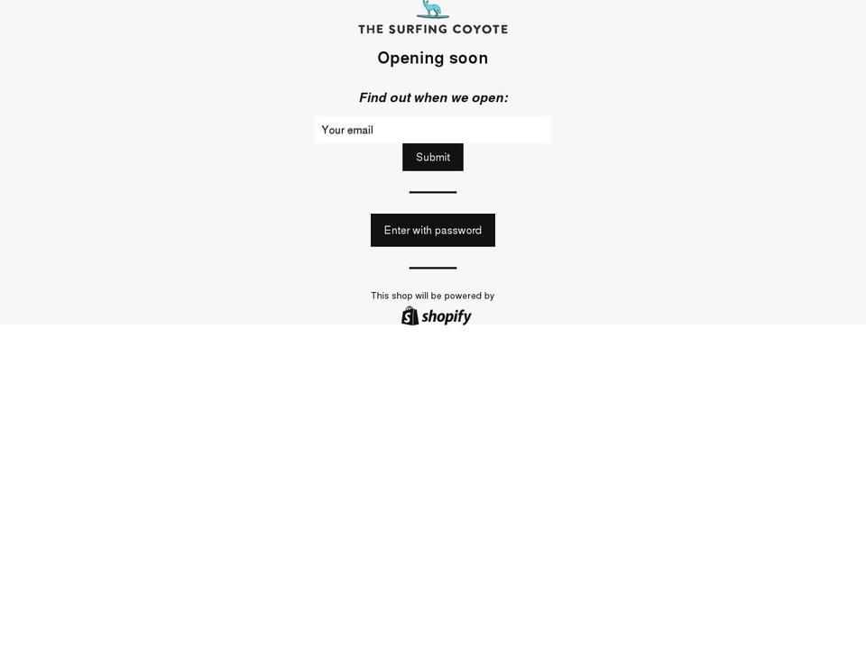 surfingcoyote.com shopify website screenshot