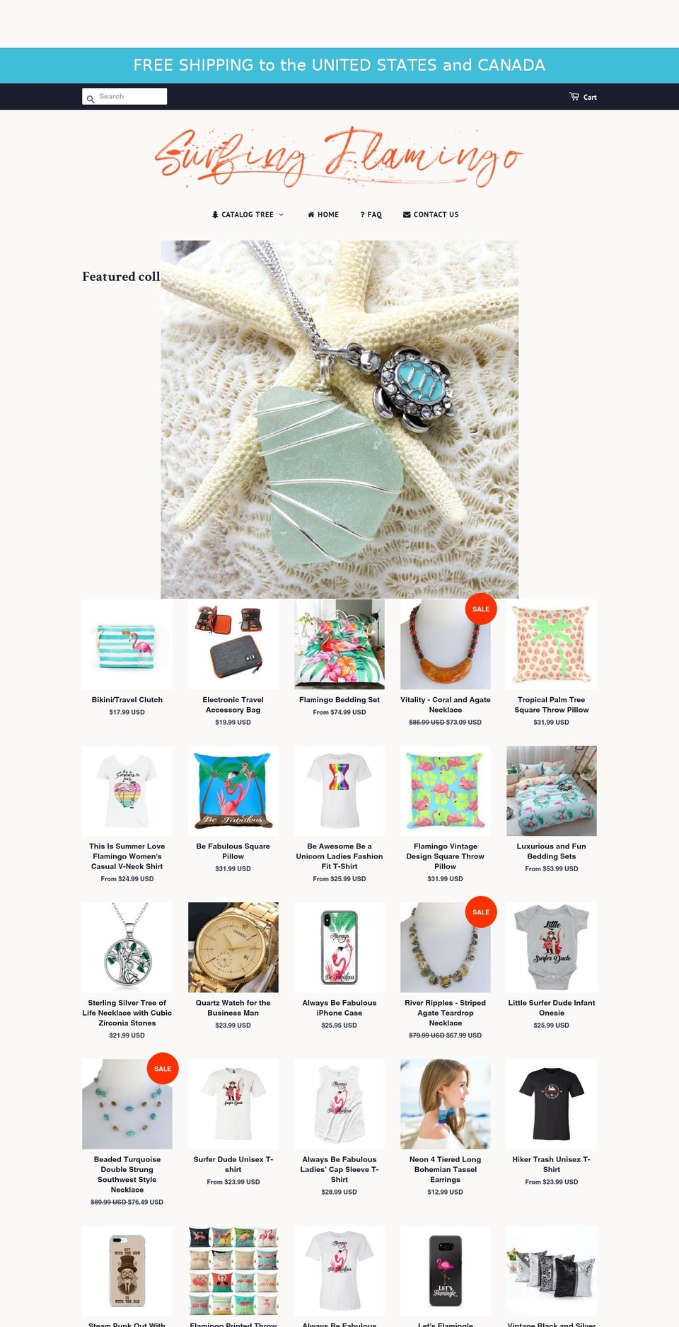 surfingflamingo.com — Shopify storefront screenshot
