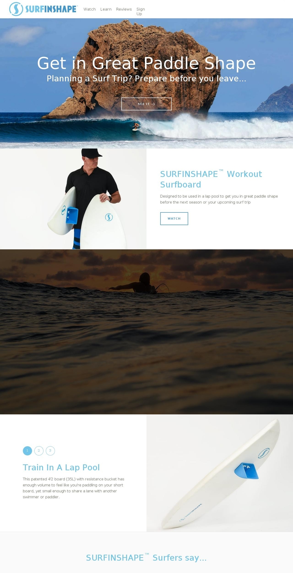 surfinshape.com shopify website screenshot