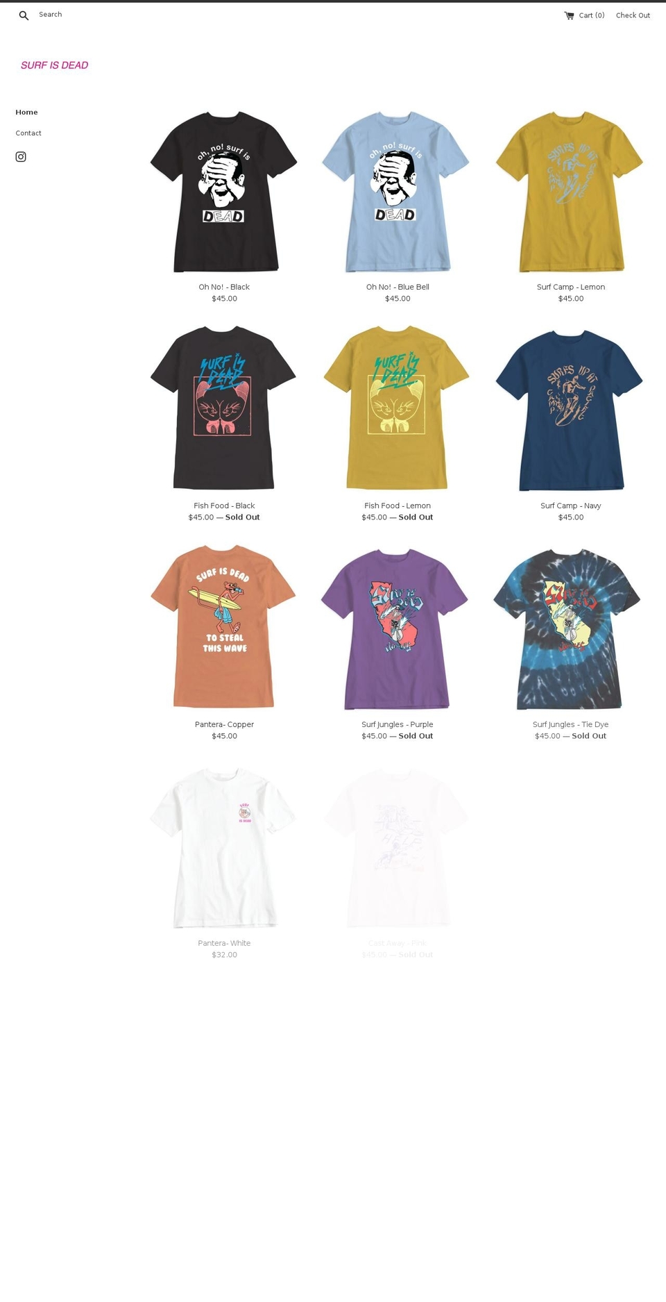 surfisdead.com shopify website screenshot