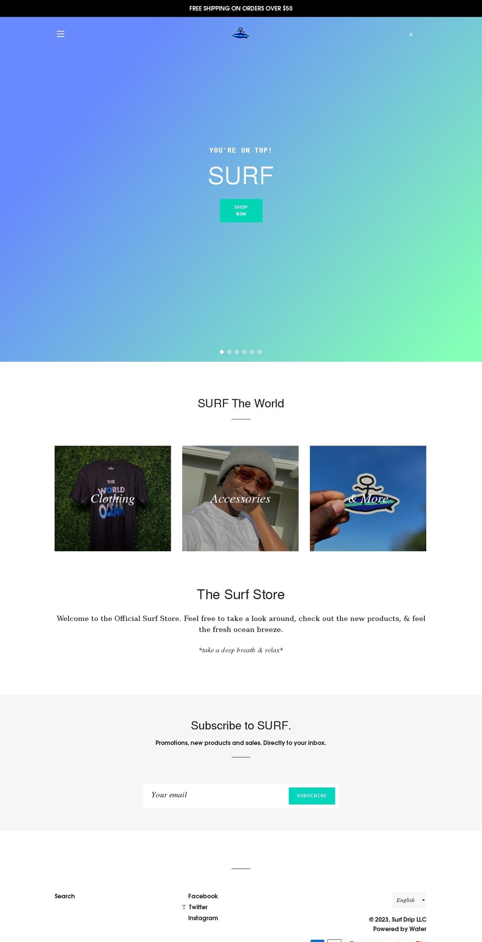 surfiswavy.com shopify website screenshot