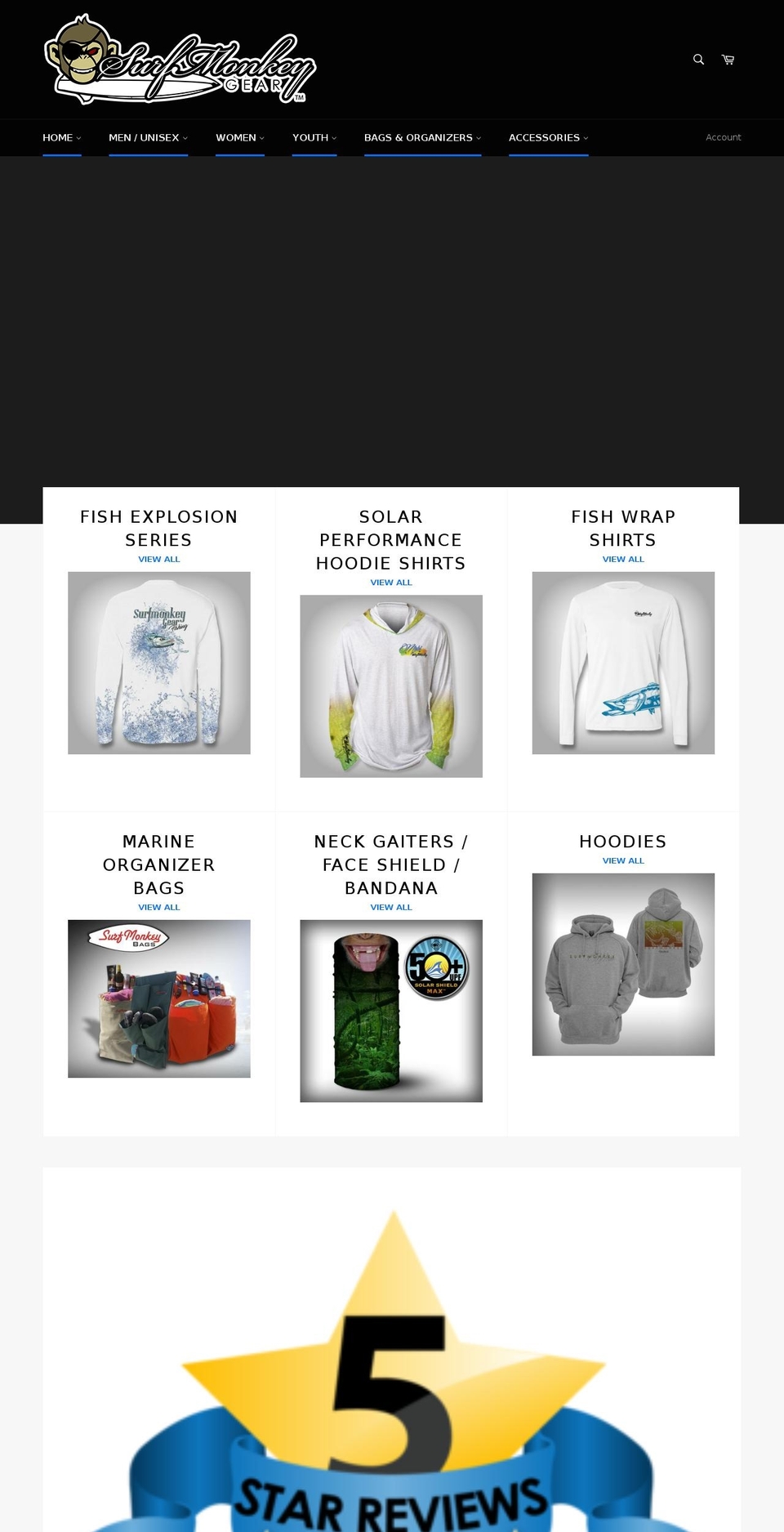 surfmonkeygear.net shopify website screenshot