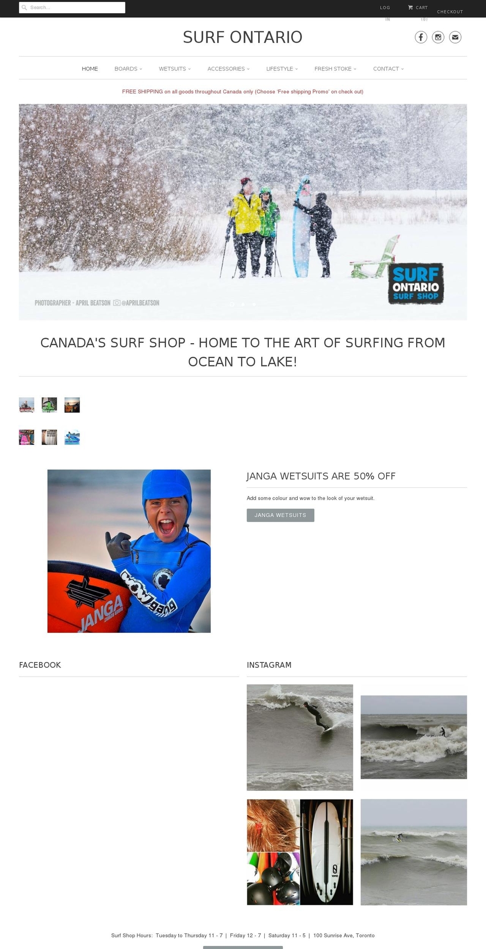 Flow Shopify theme site example surfontario.ca