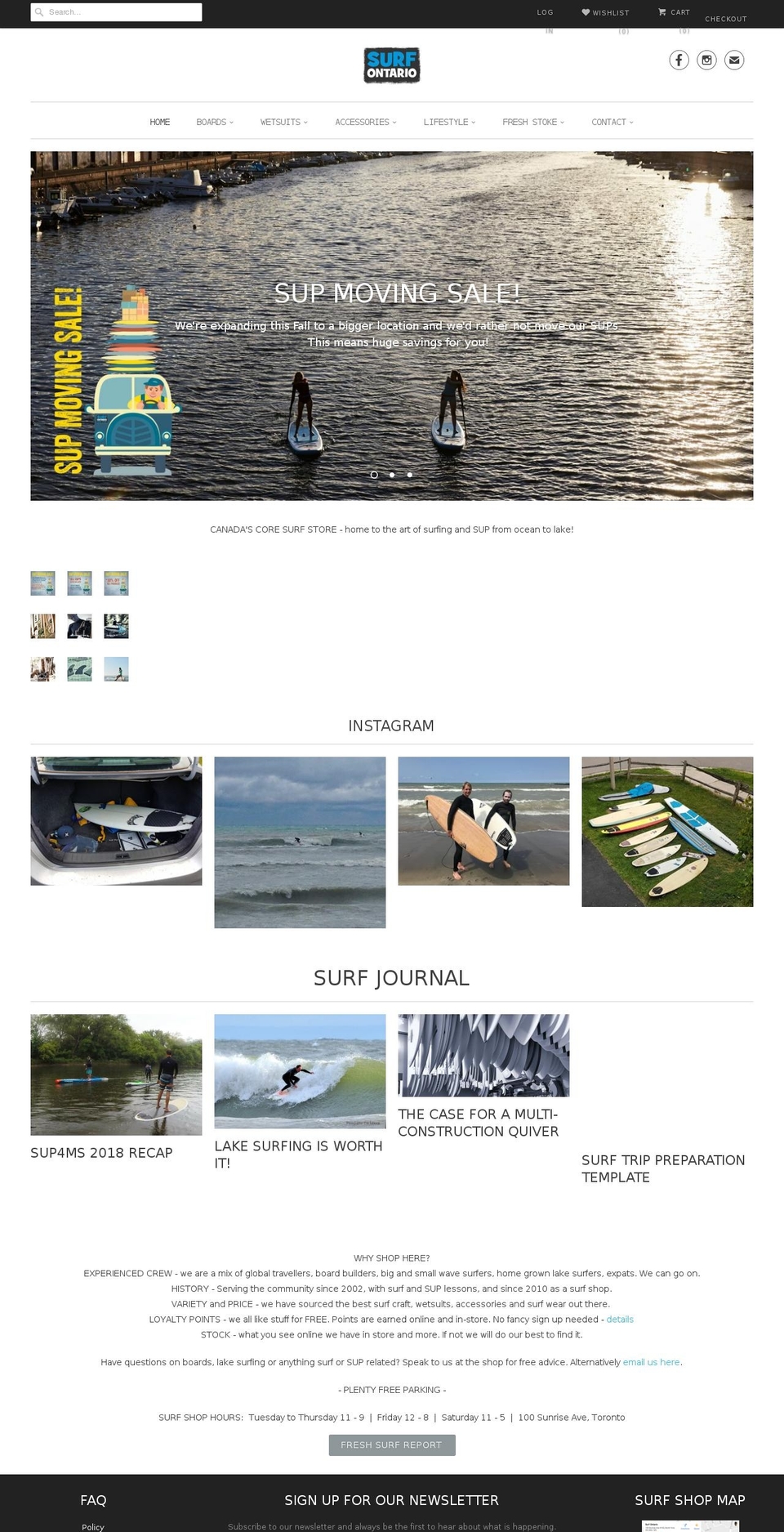 surfontario.com shopify website screenshot