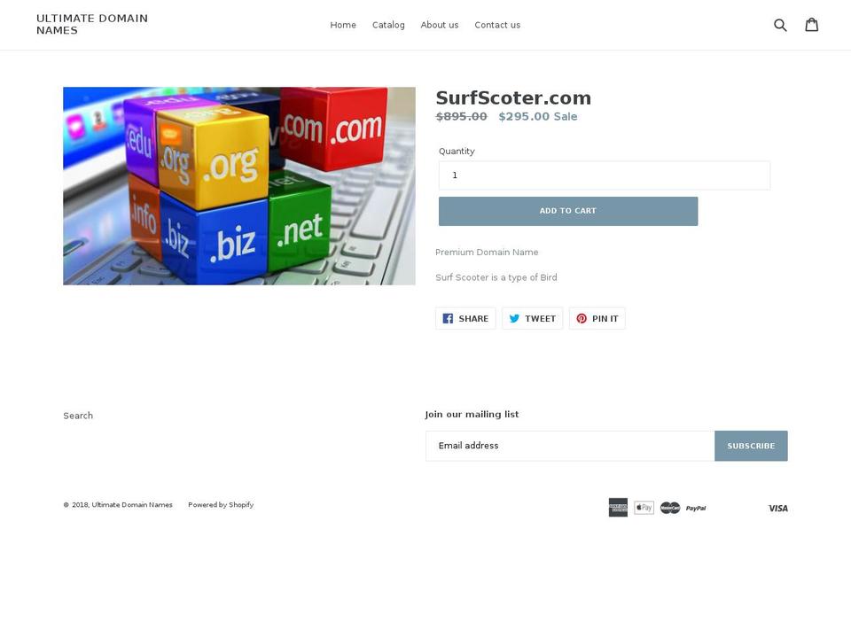 surfscoter.com — Shopify storefront screenshot