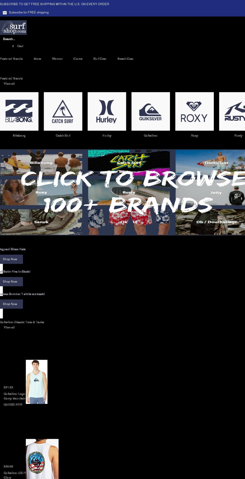 surfshop.com shopify website screenshot