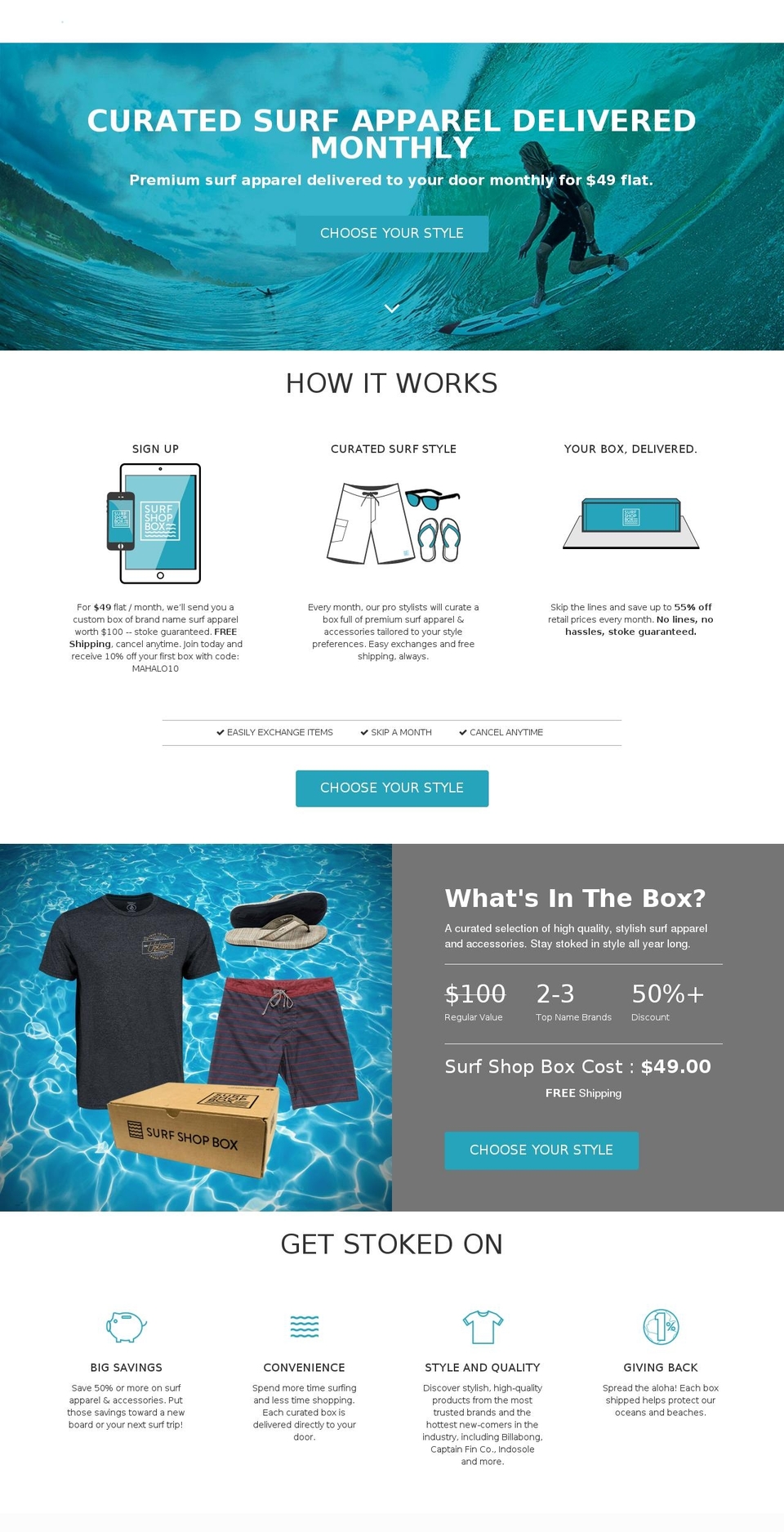 surfshopbox.com shopify website screenshot