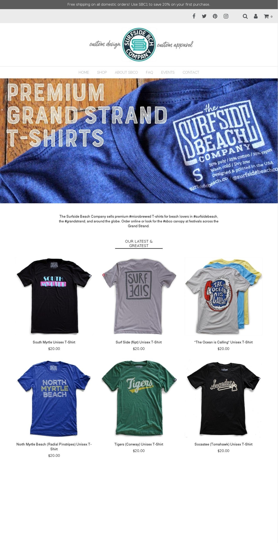 surfsidebeachco.com — Shopify storefront screenshot
