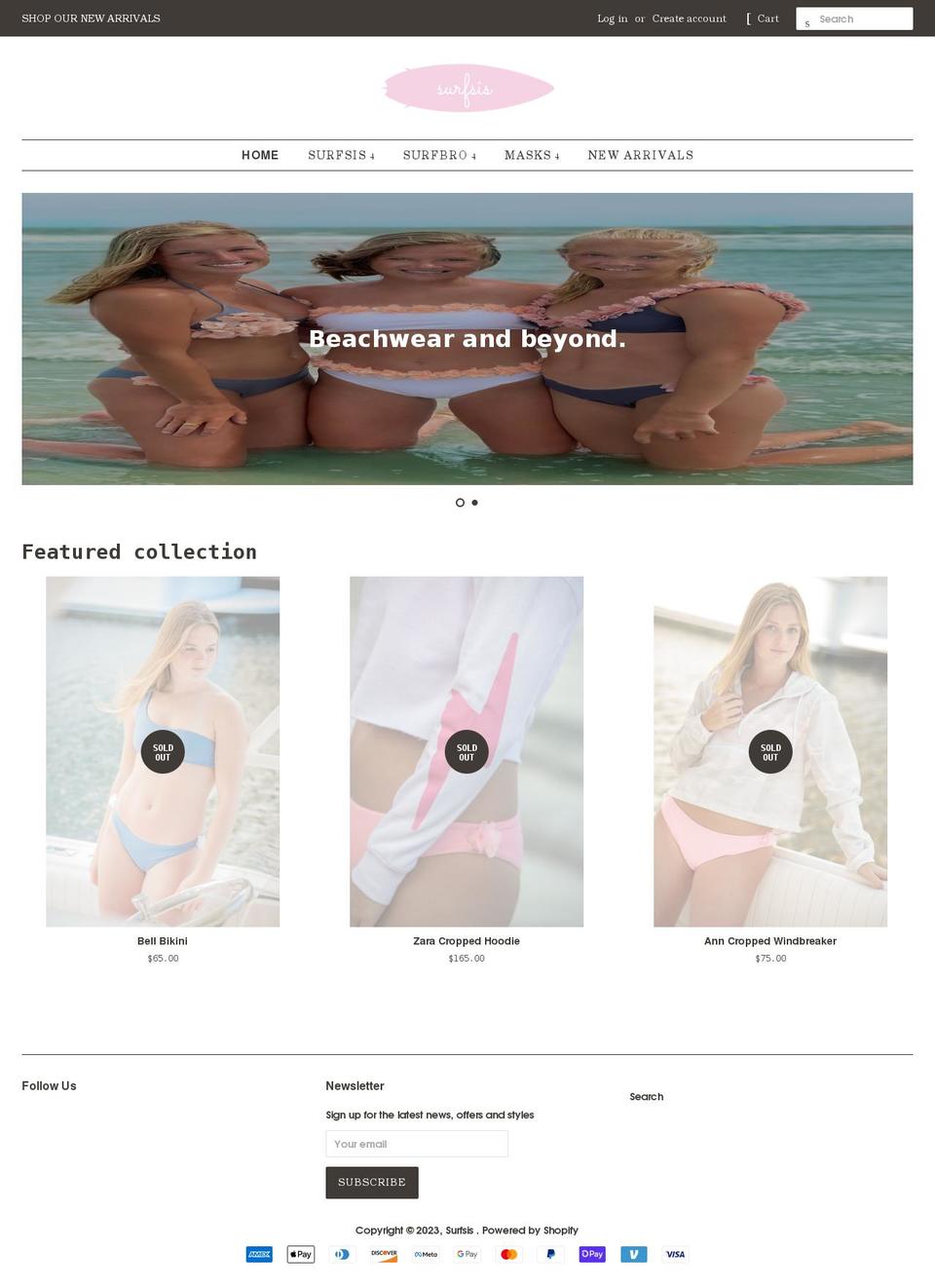 surfsis.com shopify website screenshot