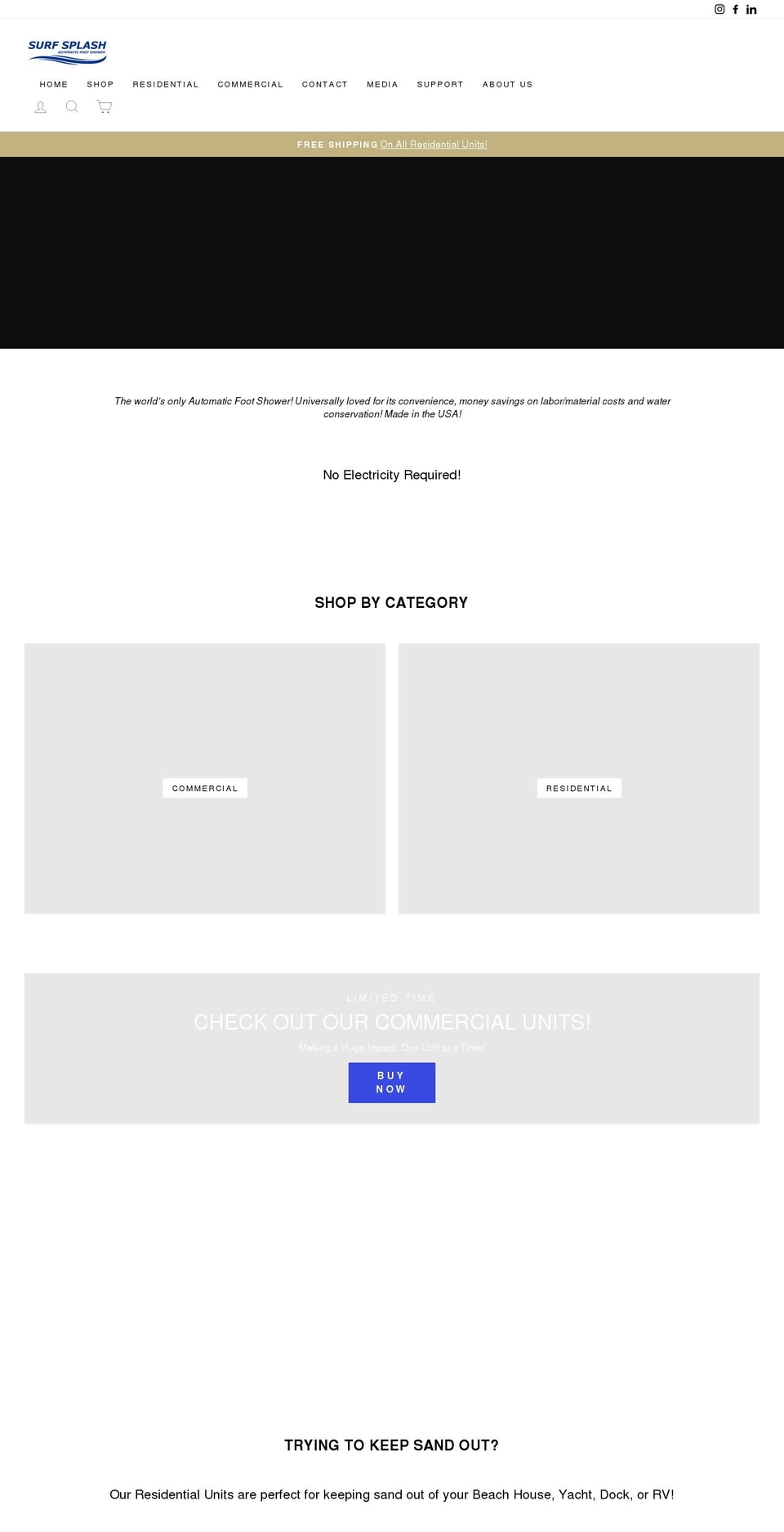surfsplash.com shopify website screenshot
