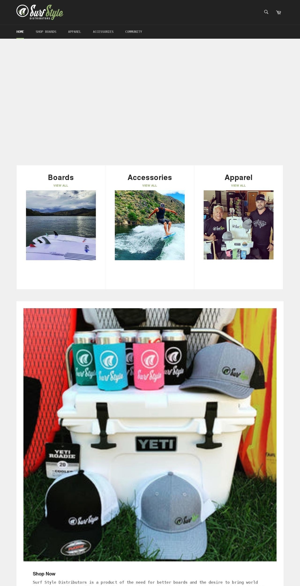 surfstyledistributors.com shopify website screenshot