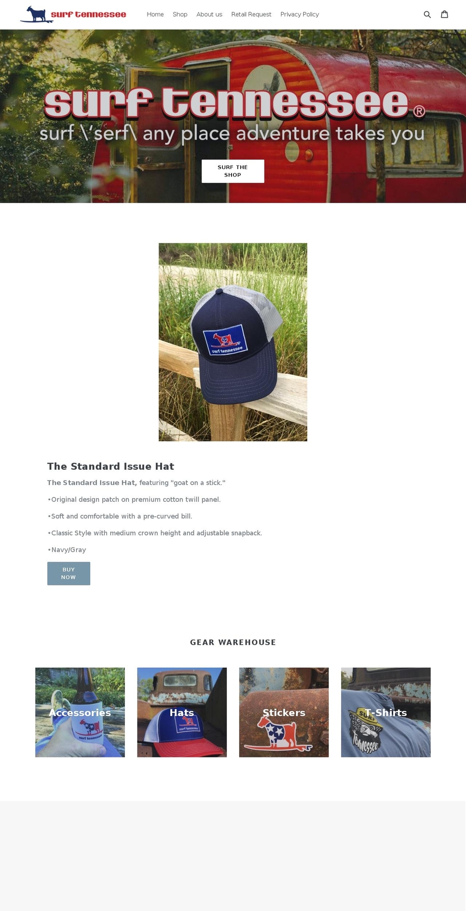 surftennessee.net shopify website screenshot