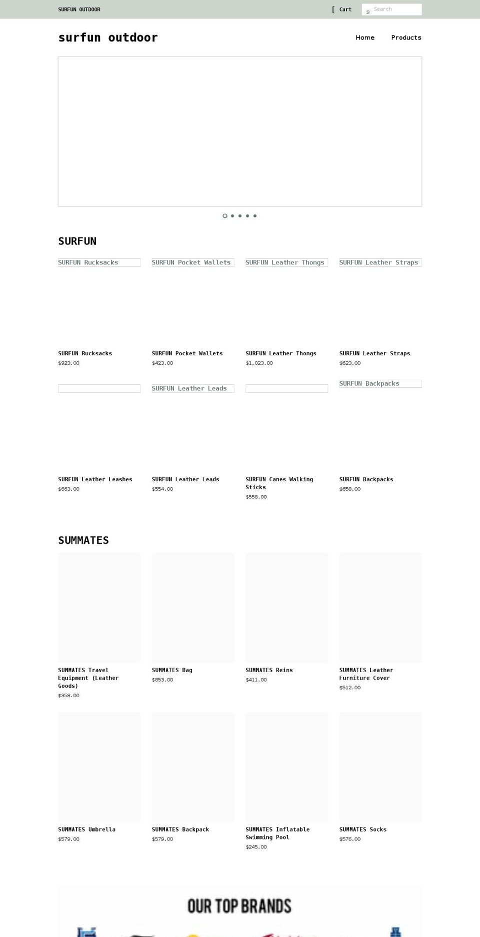 surfunproducts.com shopify website screenshot